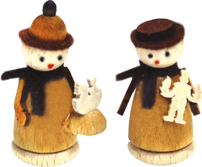 Miniatuurfiguurtjes, set van 2, kinderen uit het Ertsgebergte