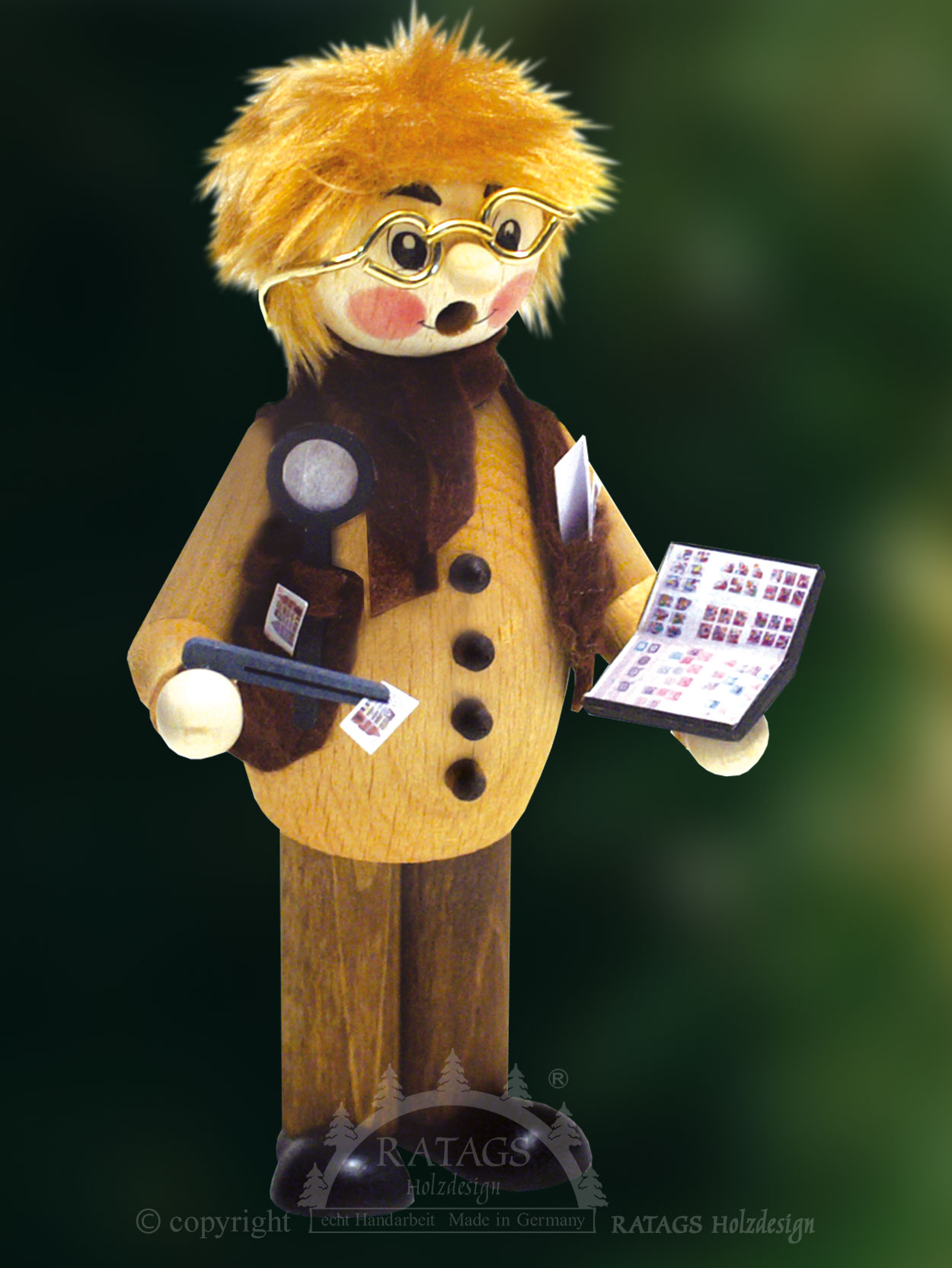 lasierter Naturpaffer, Philatelist lasierter Naturpaffer, Philatelist