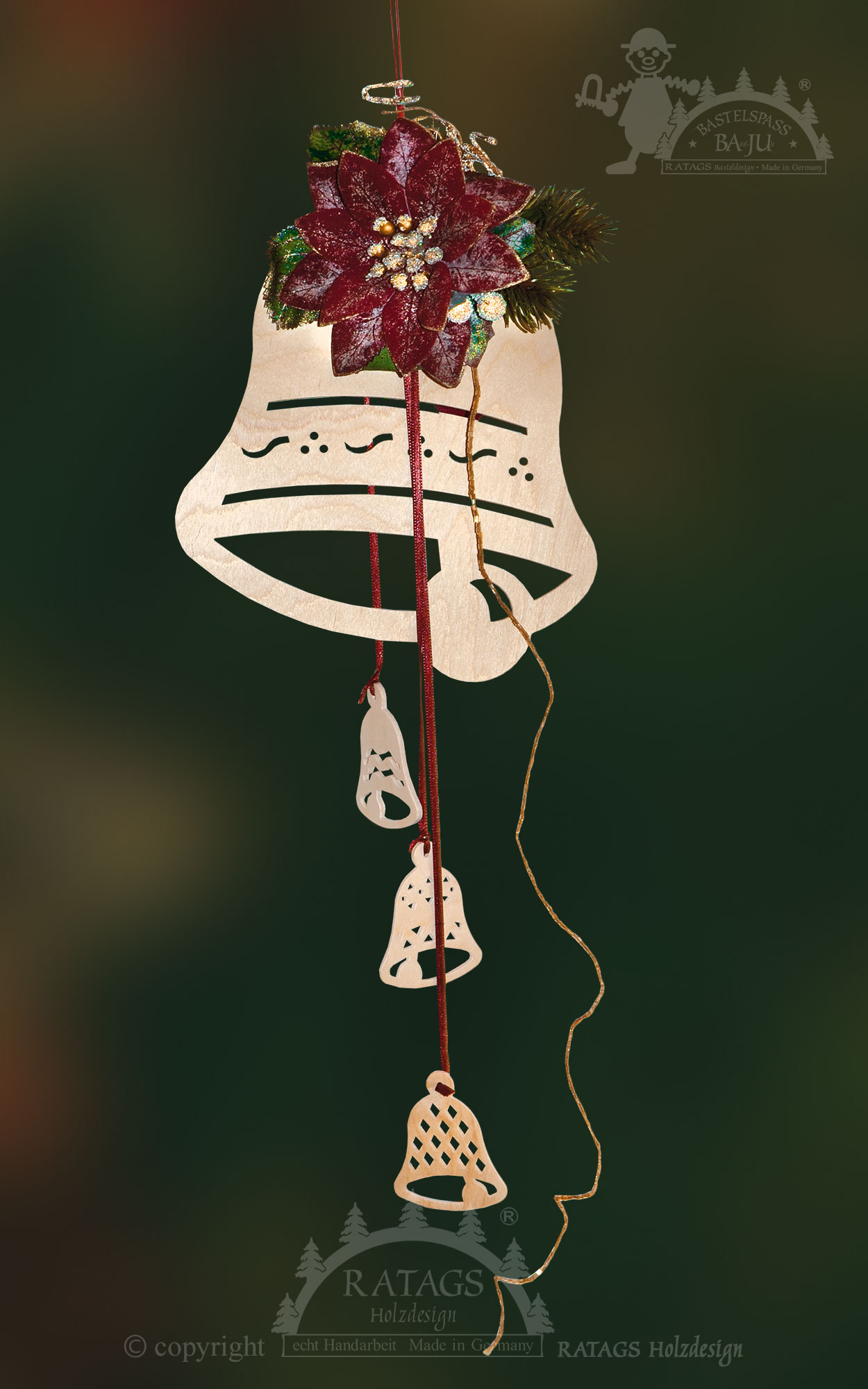 Window decoration bell for crafting with accessories