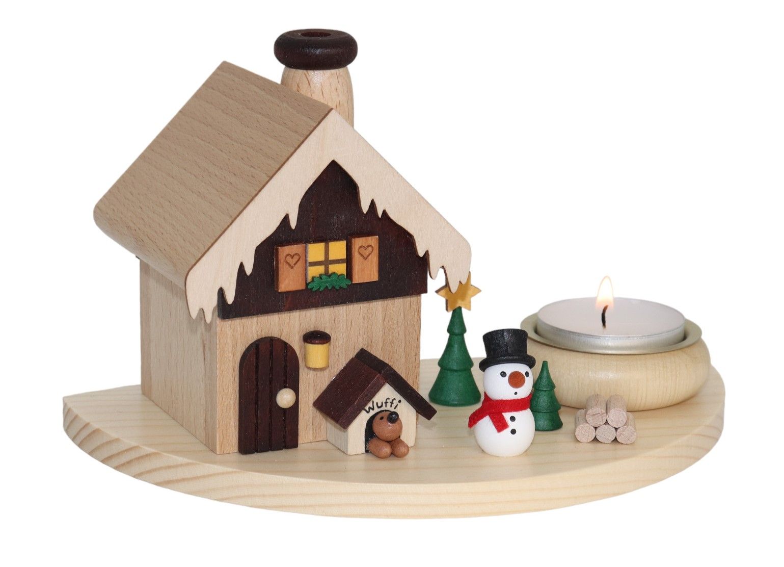 Räucherhaus mit Schneemann & Hundehütte