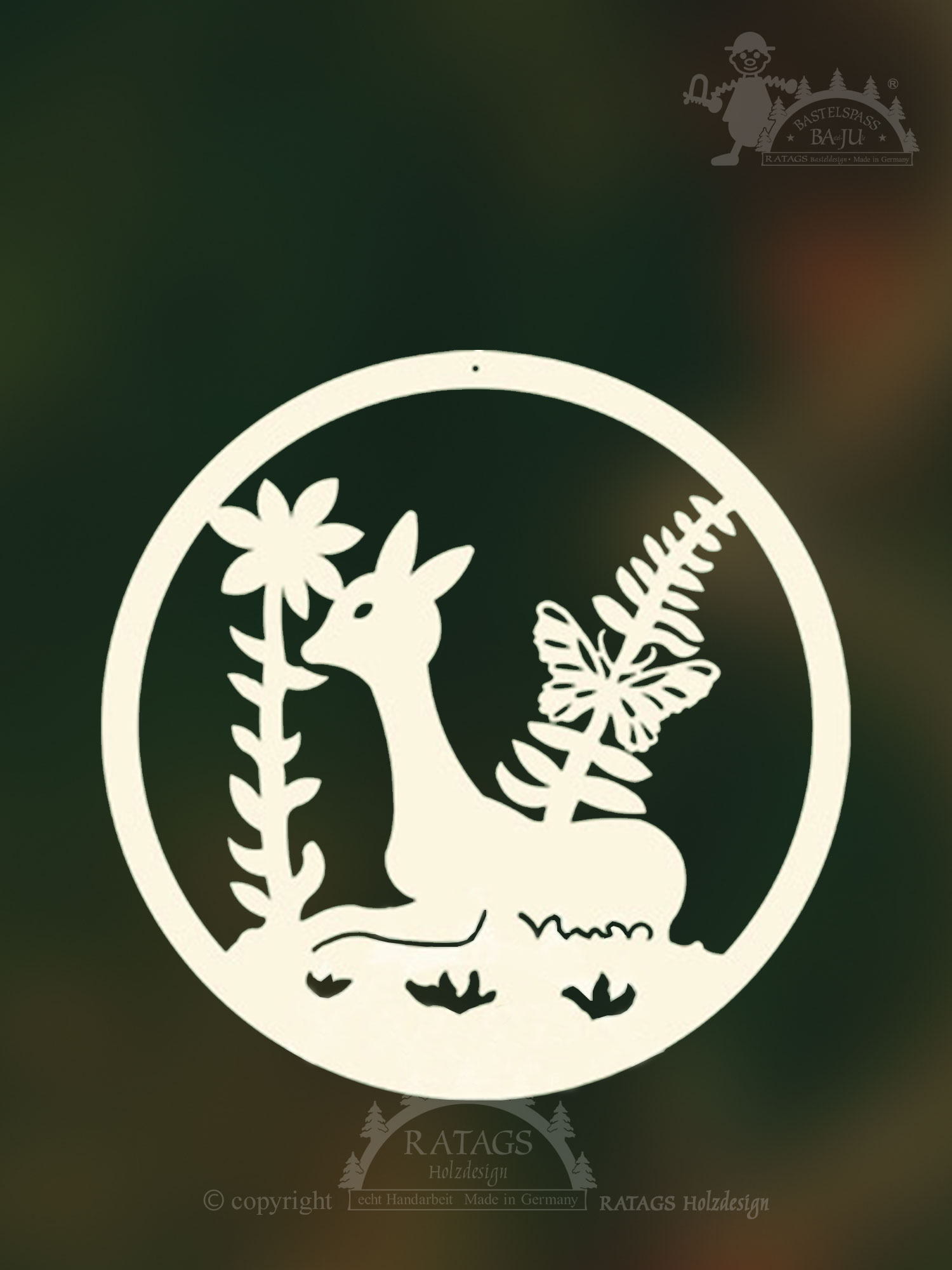 Window picture for crafting, Bambi, for sawing out