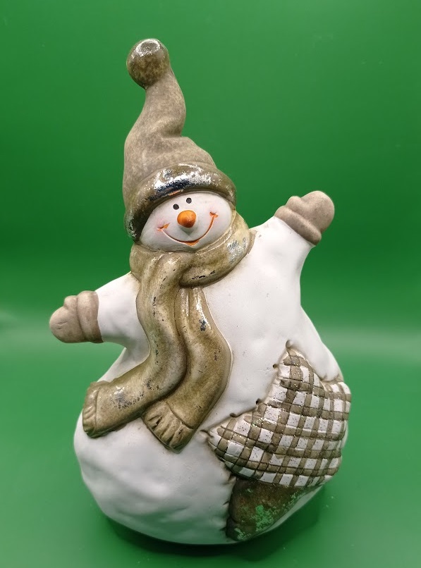 Guldvit snögubbe 25 cm