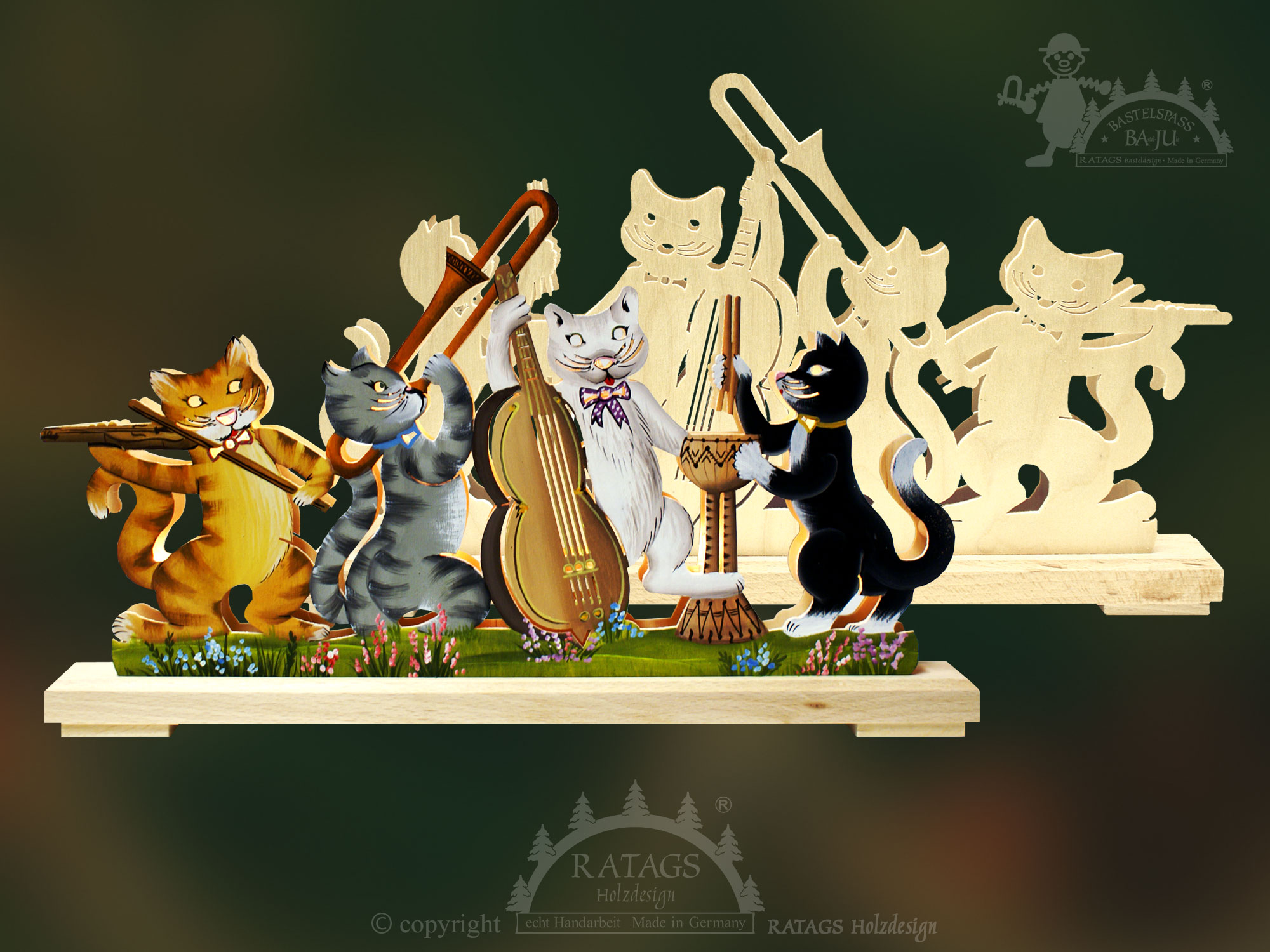 Crafting kit for a candle arch, small, cat concert