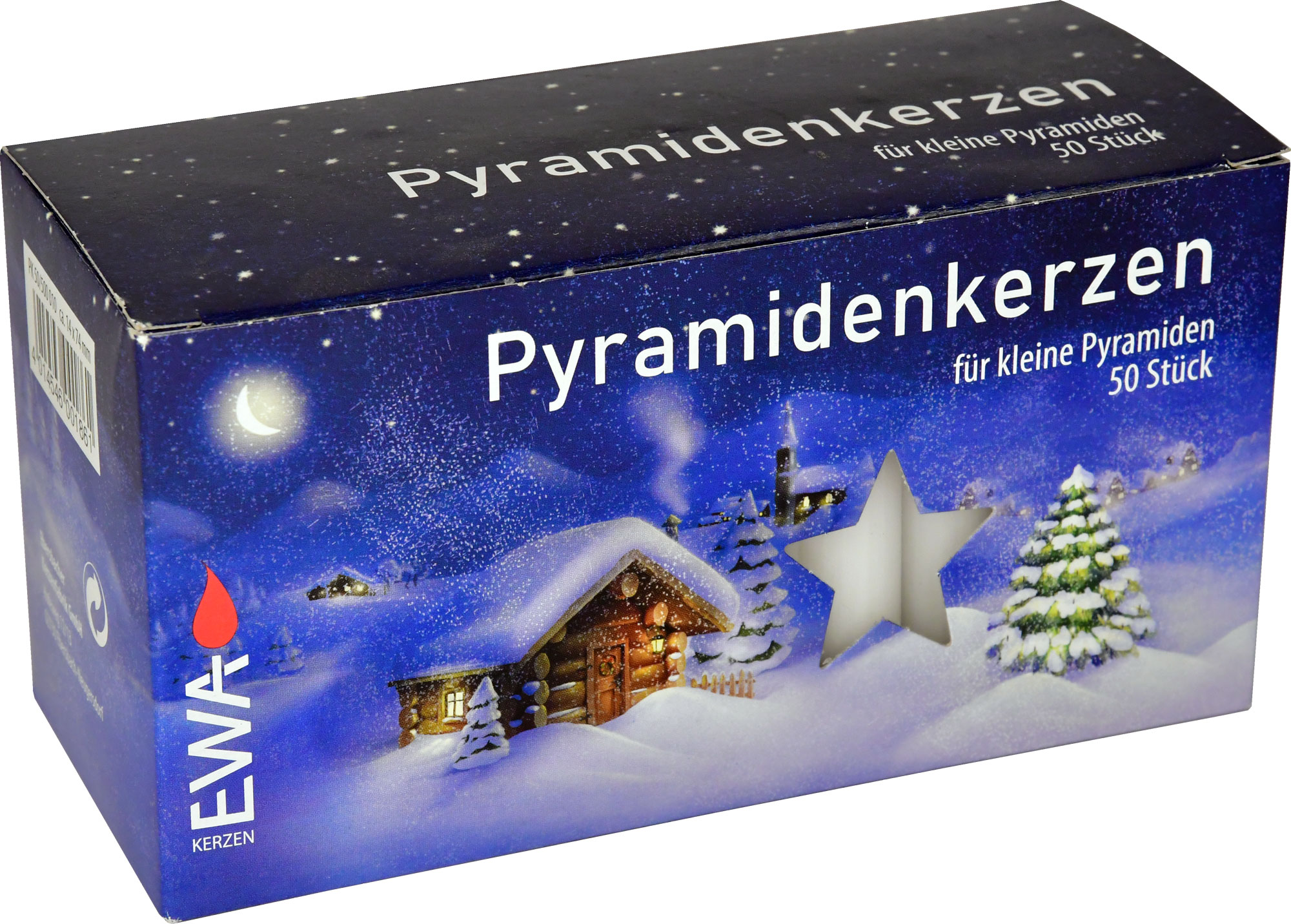 Świeczki piramidowe – białe, 50 sztuk w opakowaniu