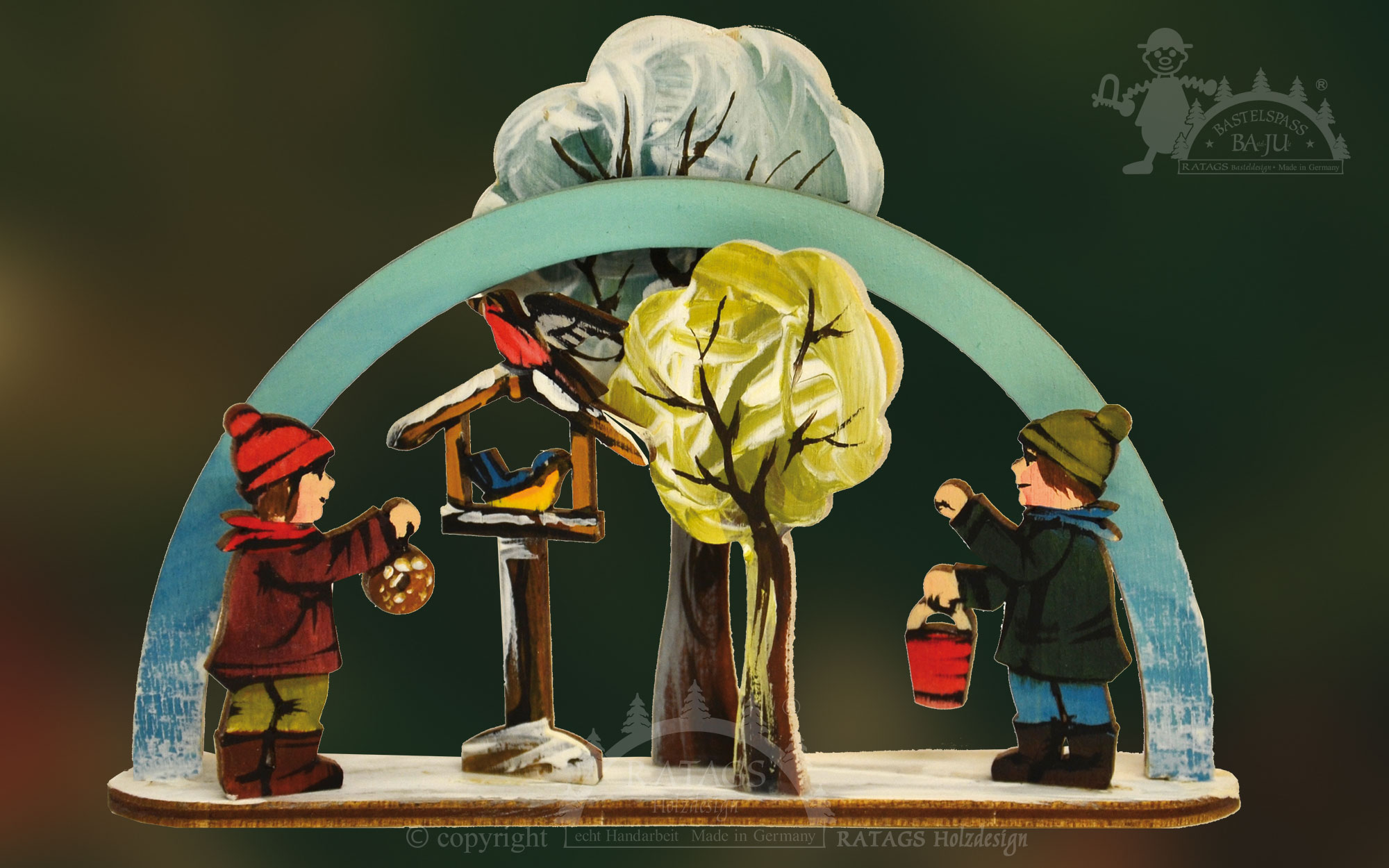 Mini-Schwibbogen zum Basteln Vogelfütterung Mini-Schwibbogen zum Basteln Vogelfütterung