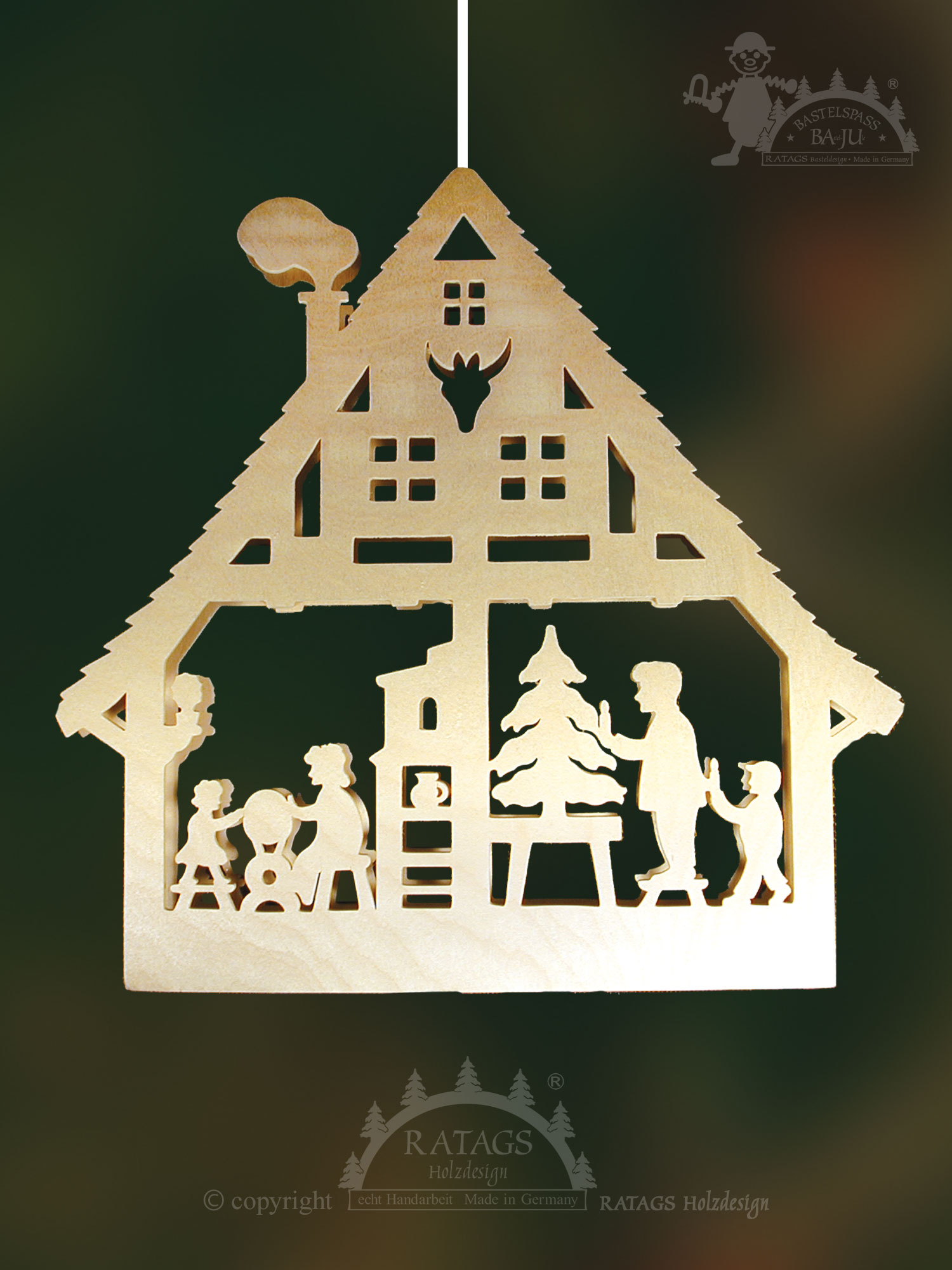 Fensterbild, beleuchtet, zum Basteln, Puppenstube, Selbstmontage