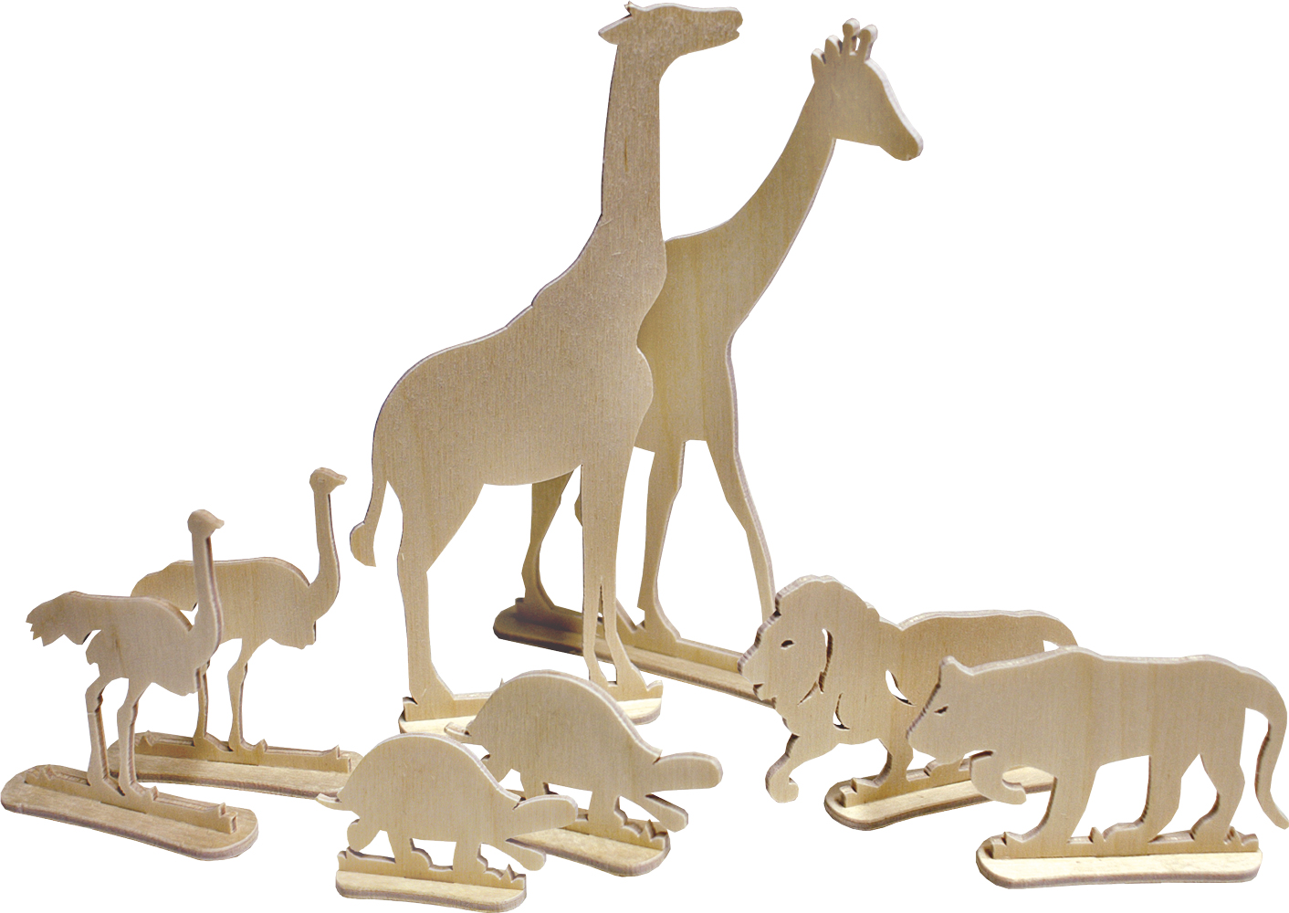 Steckfiguren zum Basteln, Giraffe & Co, zum Aussägen