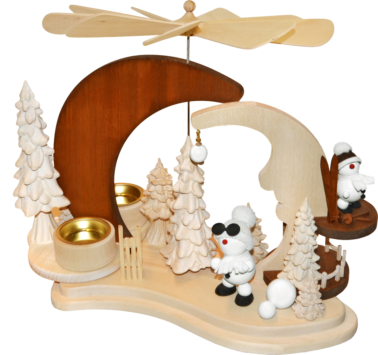 Solid wood pyramid, snowball white