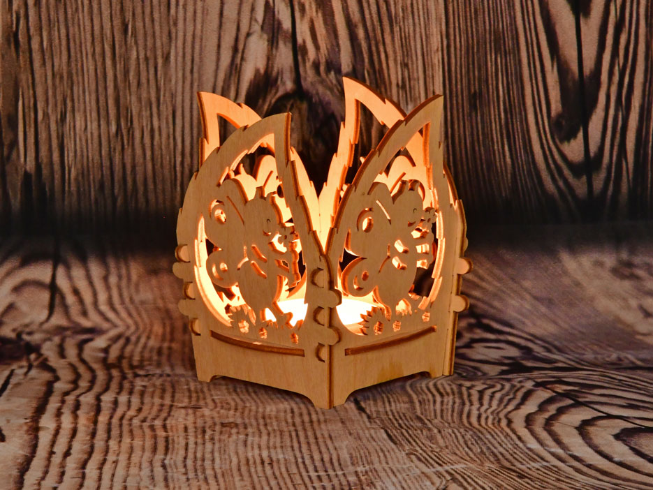 Tealight holder, butterfly, natural