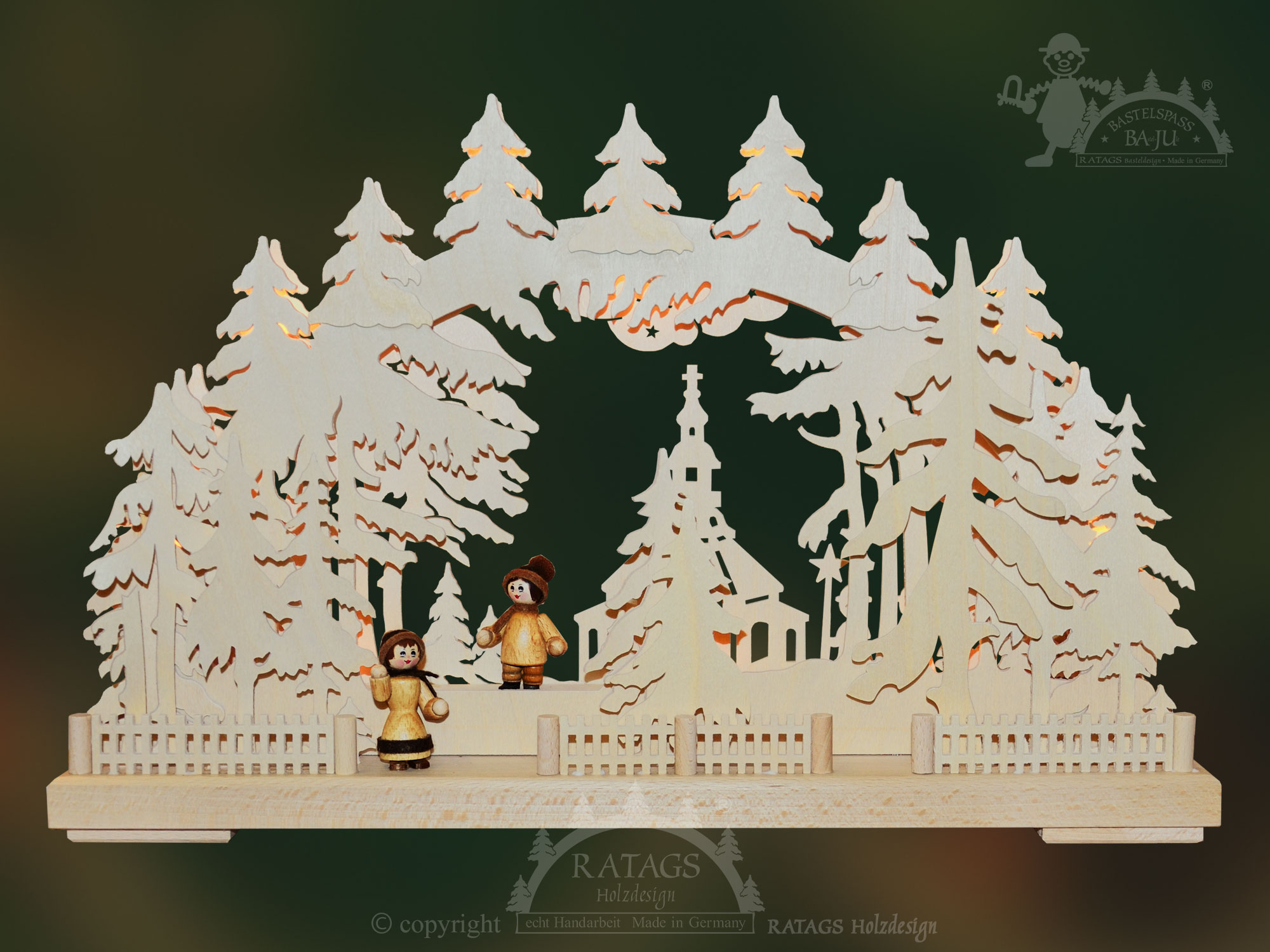 Small Seiffen church candle arch for crafting