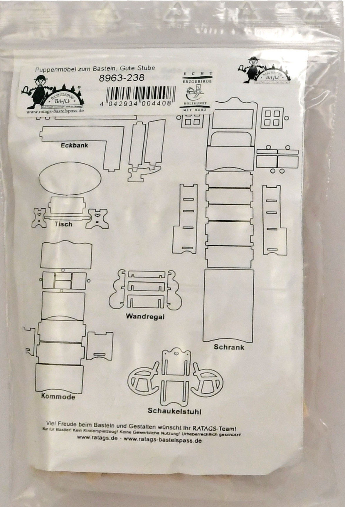 Puppenmöbel zum Basteln, Gute Stube