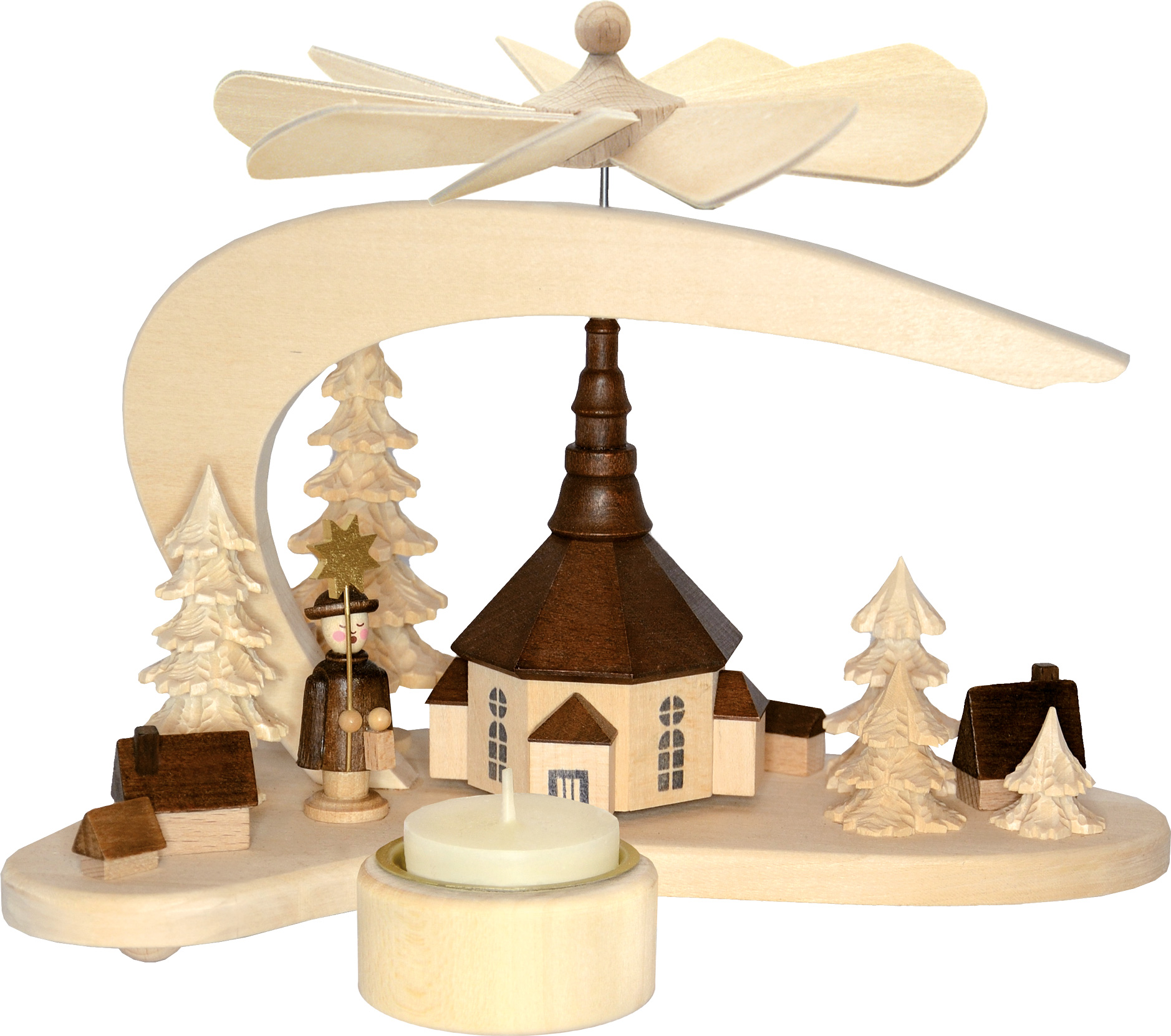 Solid wood pyramid, modern village of Seiffen