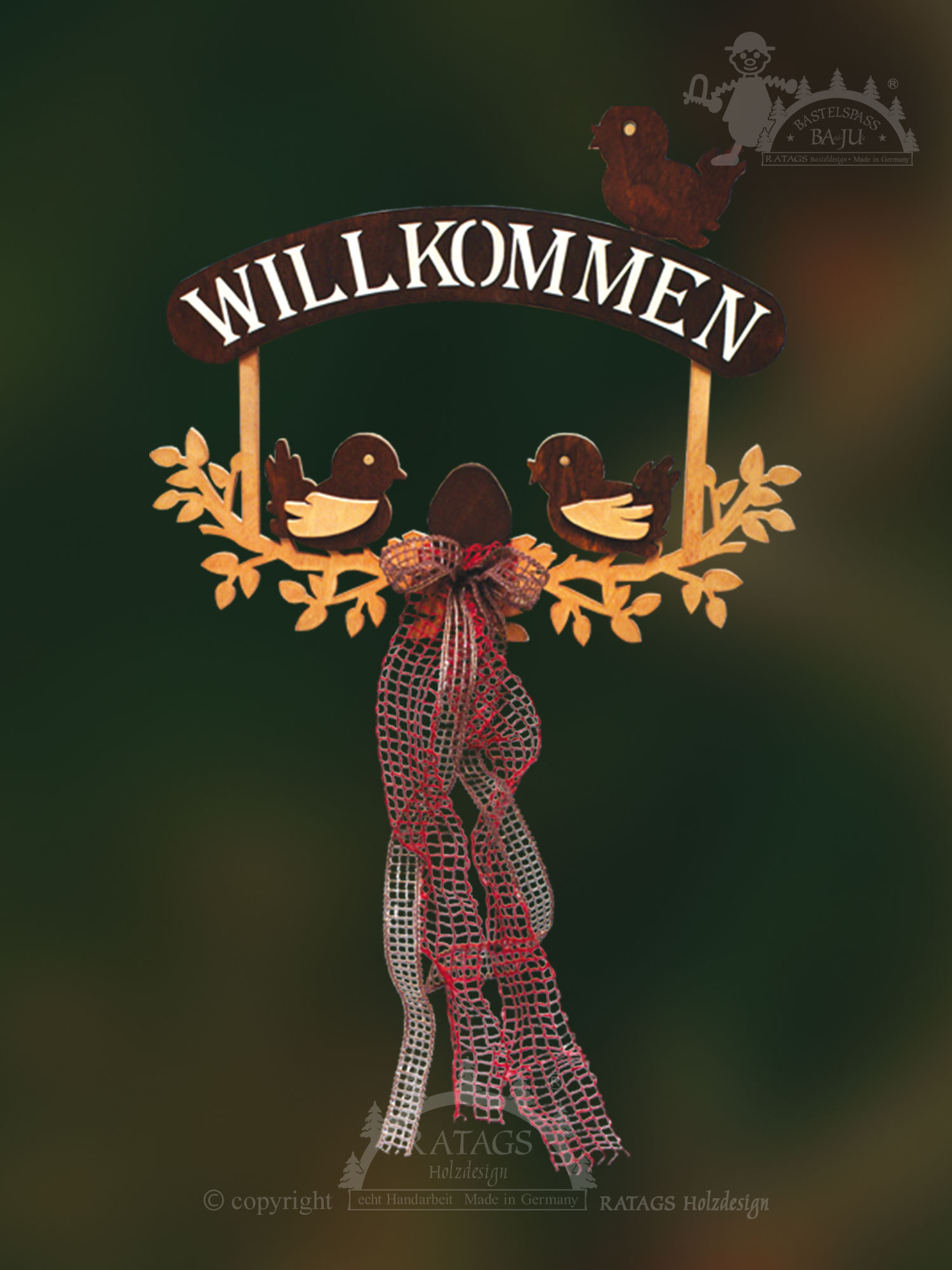 Türdekoration zum Basteln, Vögelchen, ausgesägt, 8-teilig