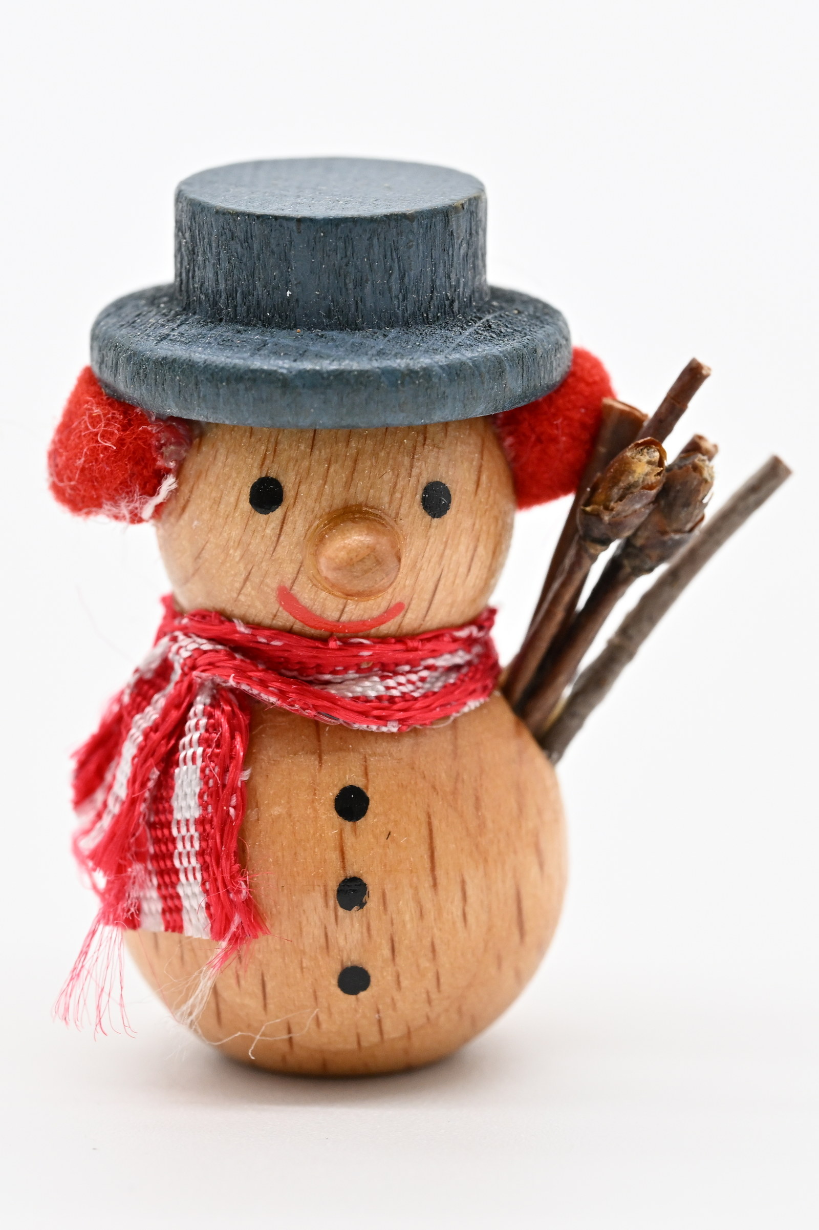 Miniaturfigur Schneemann, grauer Hut