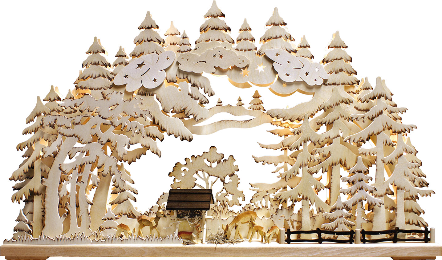 3D candle arch, large, deer in the forest, hand-painted, variant 2, brown