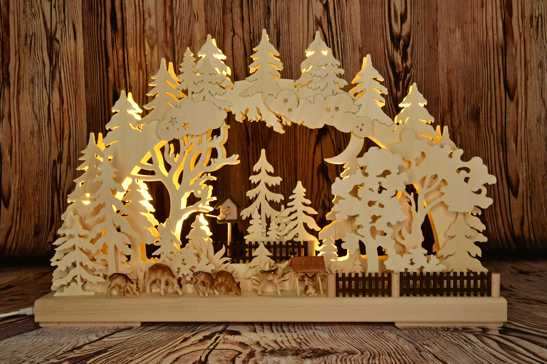 3D-Schwibbogen kl., Auf Futtersuche 3D-Schwibbogen kl., Auf Futtersuche