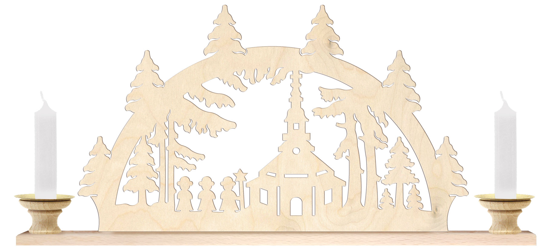 Arco luminoso da tavolo per 2 candele piramidali Cantori natalizi