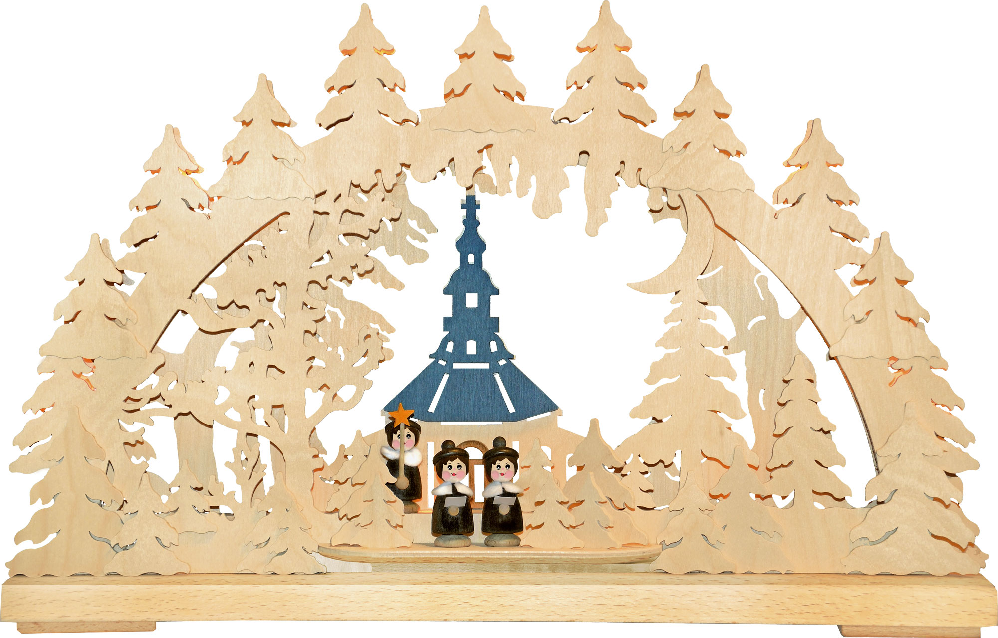 Liten lysbue, Seiffener kirke med sanggutter