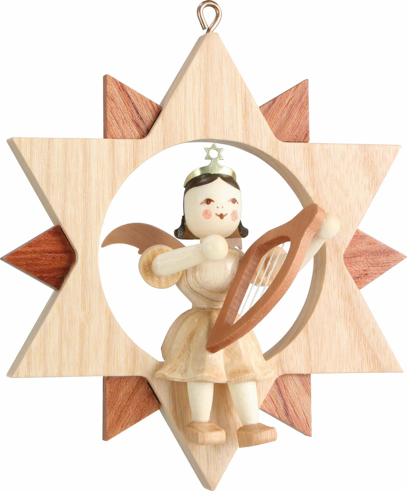 Engel im Stern, Leier 9 cm