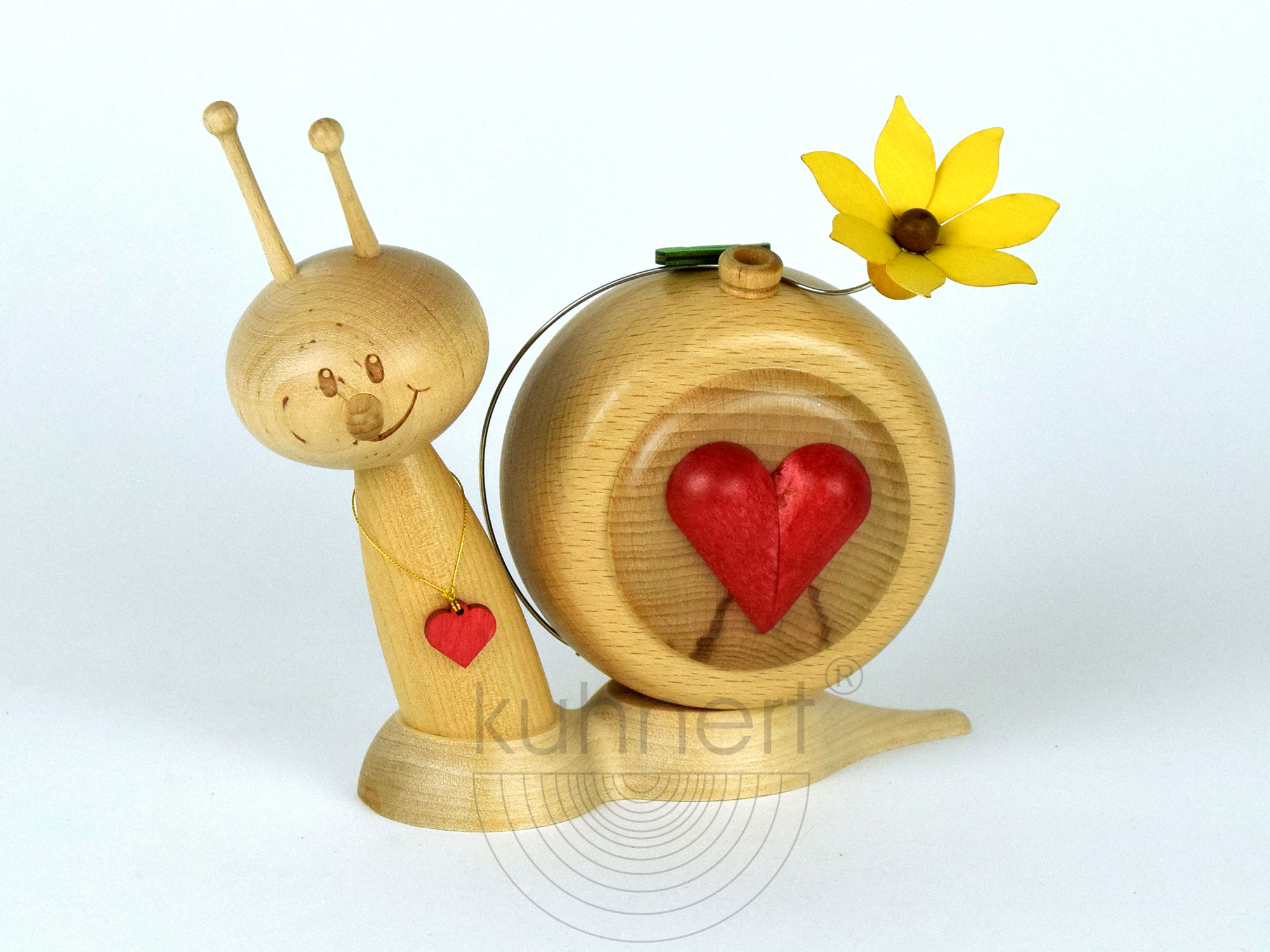 Rökfigur snigel Sunny, hjärtformad snigel ca 16 cm