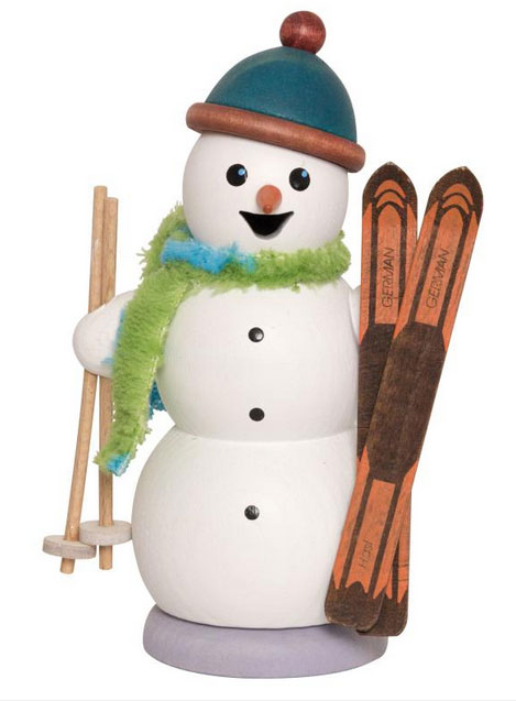 Rauchfigur Schneemann, Skiern ca. 13 cm
