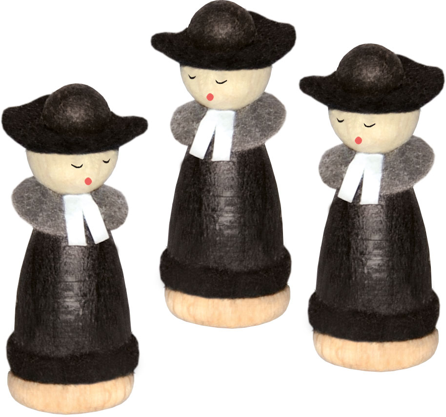 3er Set Kurrendesänger, schwarz