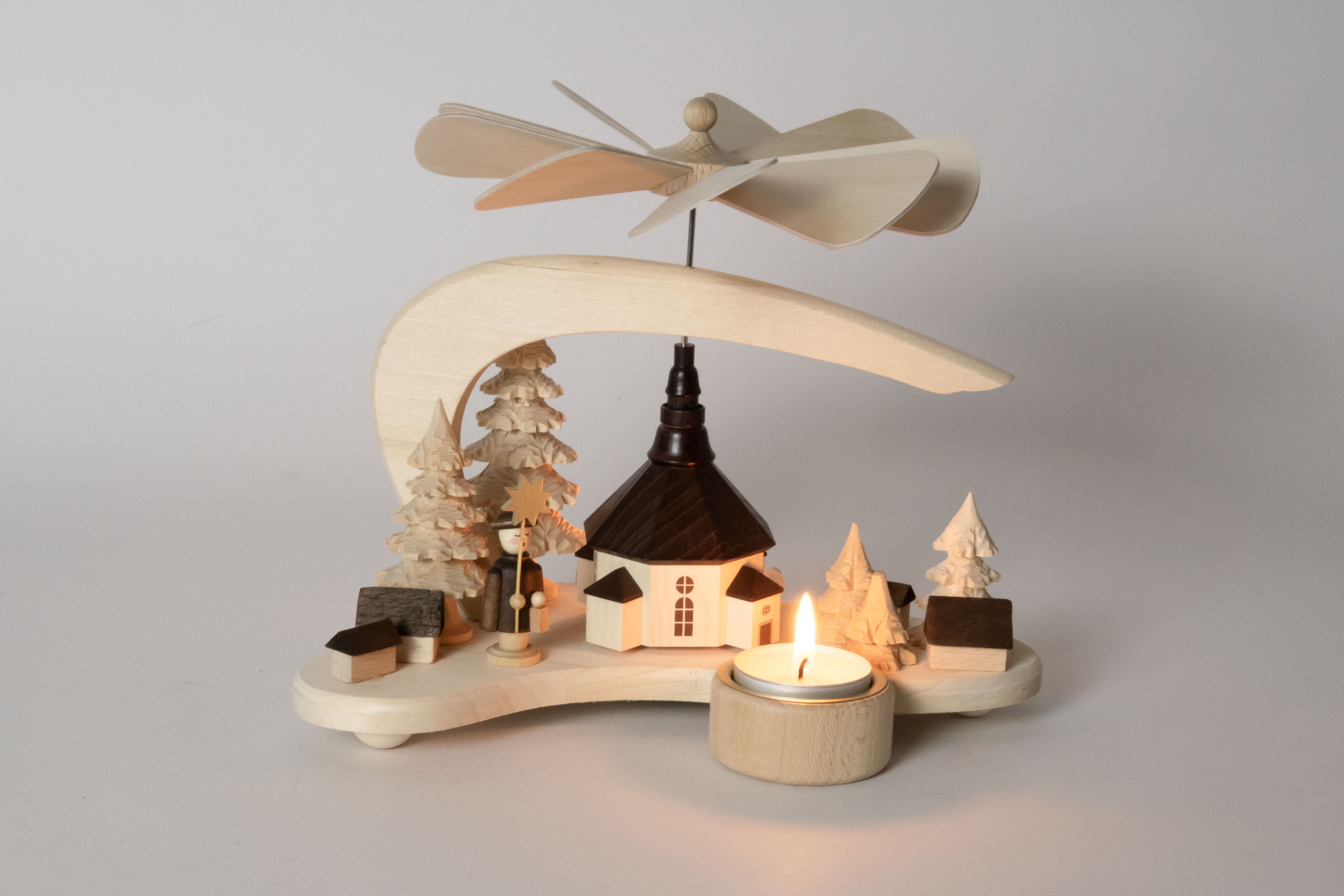 Solid wood pyramid, modern village of Seiffen