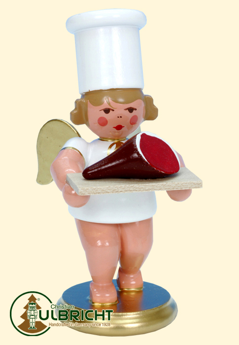 Figur, Kochengel mit Schinken Figur, Kochengel mit Schinken