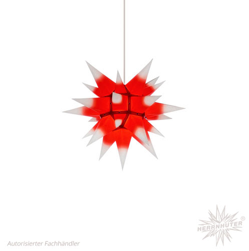 Herrnhuter Stern i4, weiß/rot Papier, 40 cm