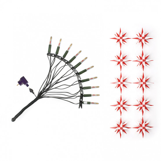 Herrnhut star chain with LED, A1s white/red, for indoor and outdoor use