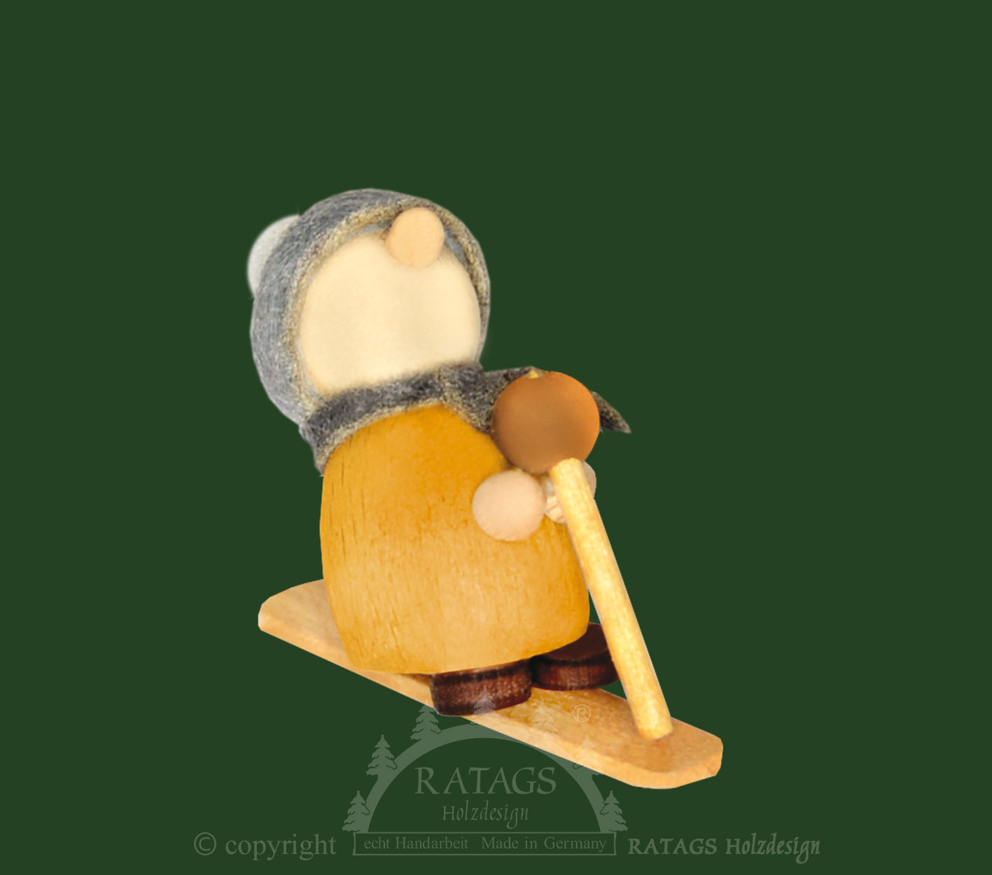 Mini-Molli auf Snowboard mit Lenker Mini-Molli auf Snowboard mit Lenker