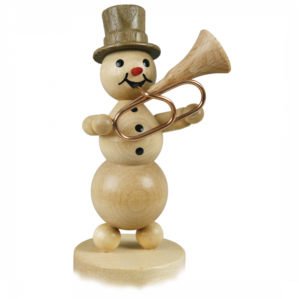 Schneemannmusikant Tubabläser Sockel 12 cm