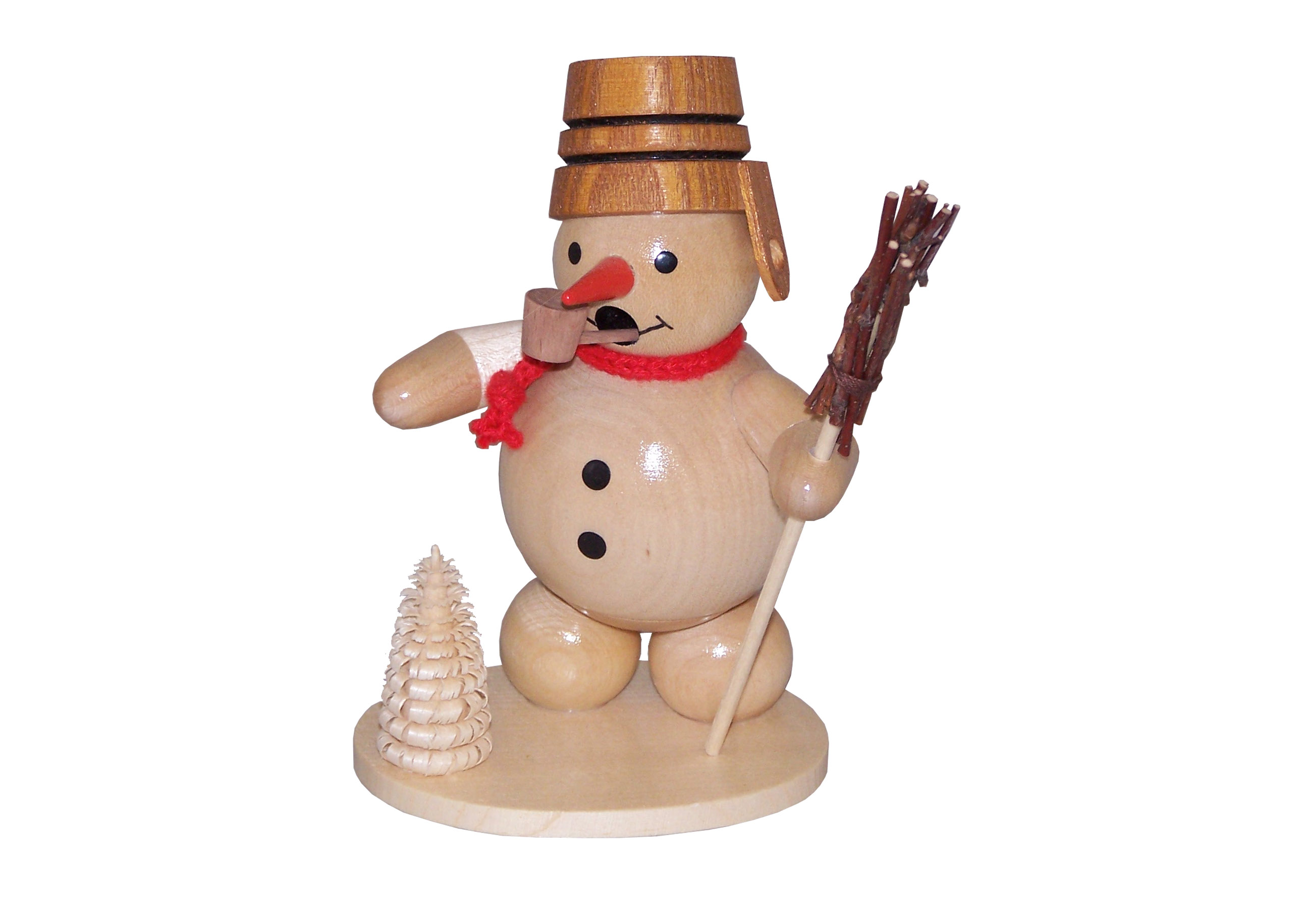 Räuchermann, Schneemann, Kübel, natur