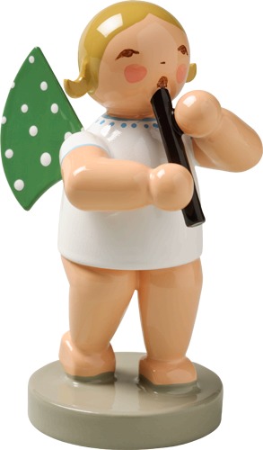 Engel mit Blockflöte blondes Haar