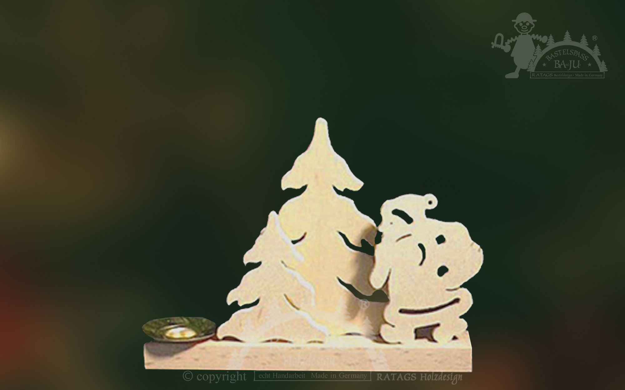 Kerzenhalter zum Basteln, Weihnachtsmann