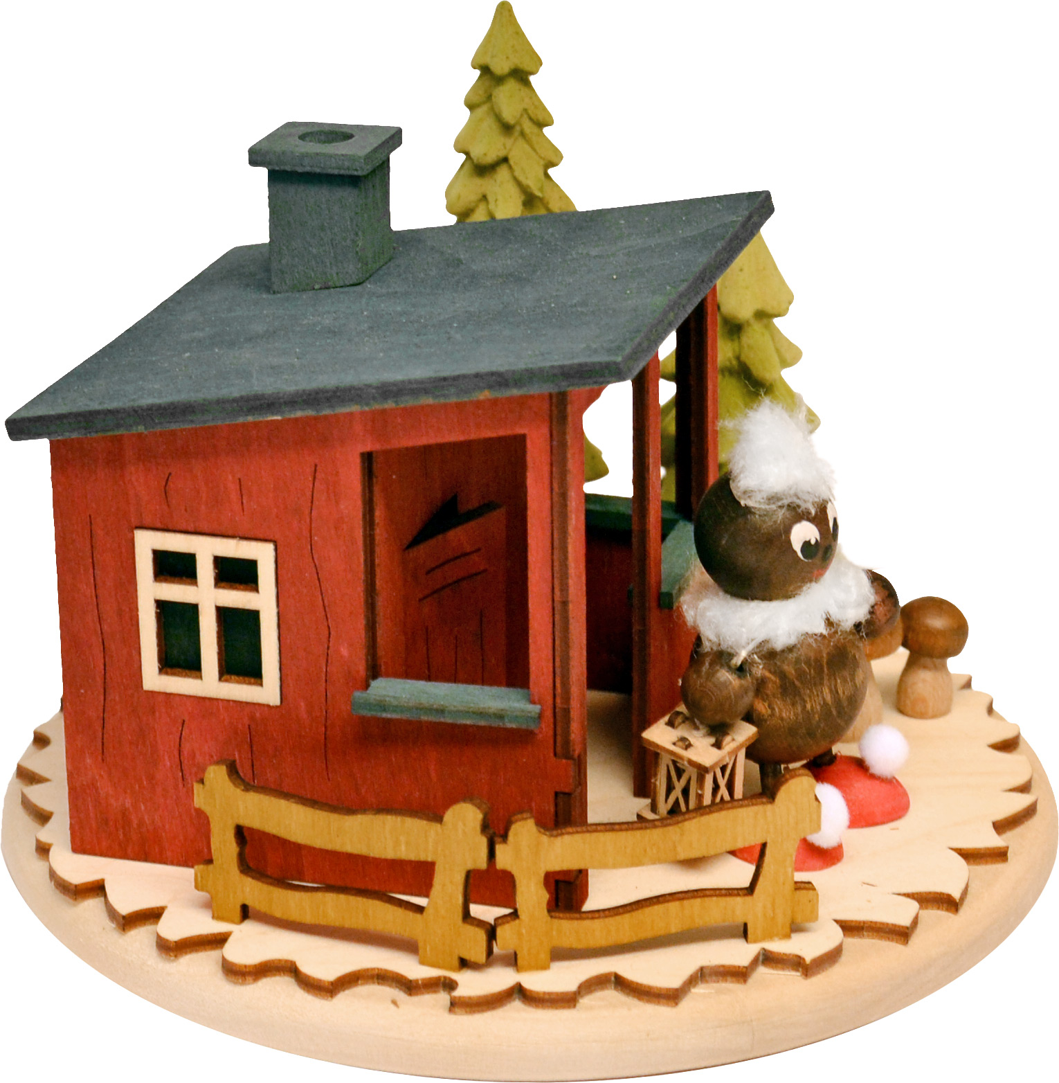 Tischschmuck, Pitti an der Gartenlaube mit Räucherfunktion Tischschmuck, Pitti an der Gartenlaube mit Räucherfunktion