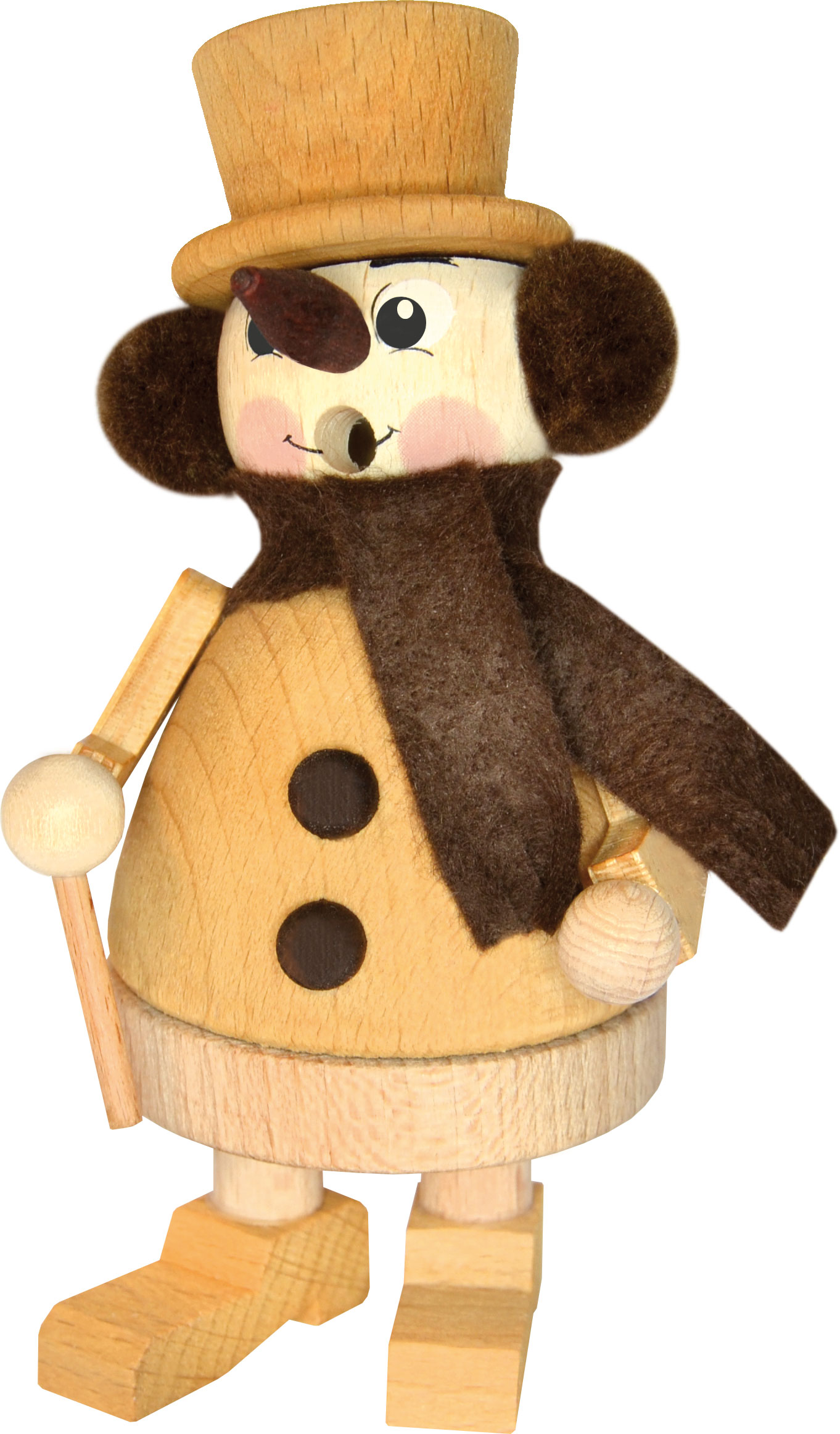 Räuchermännchen, Schneemann mit Stock Räuchermännchen, Schneemann mit Stock