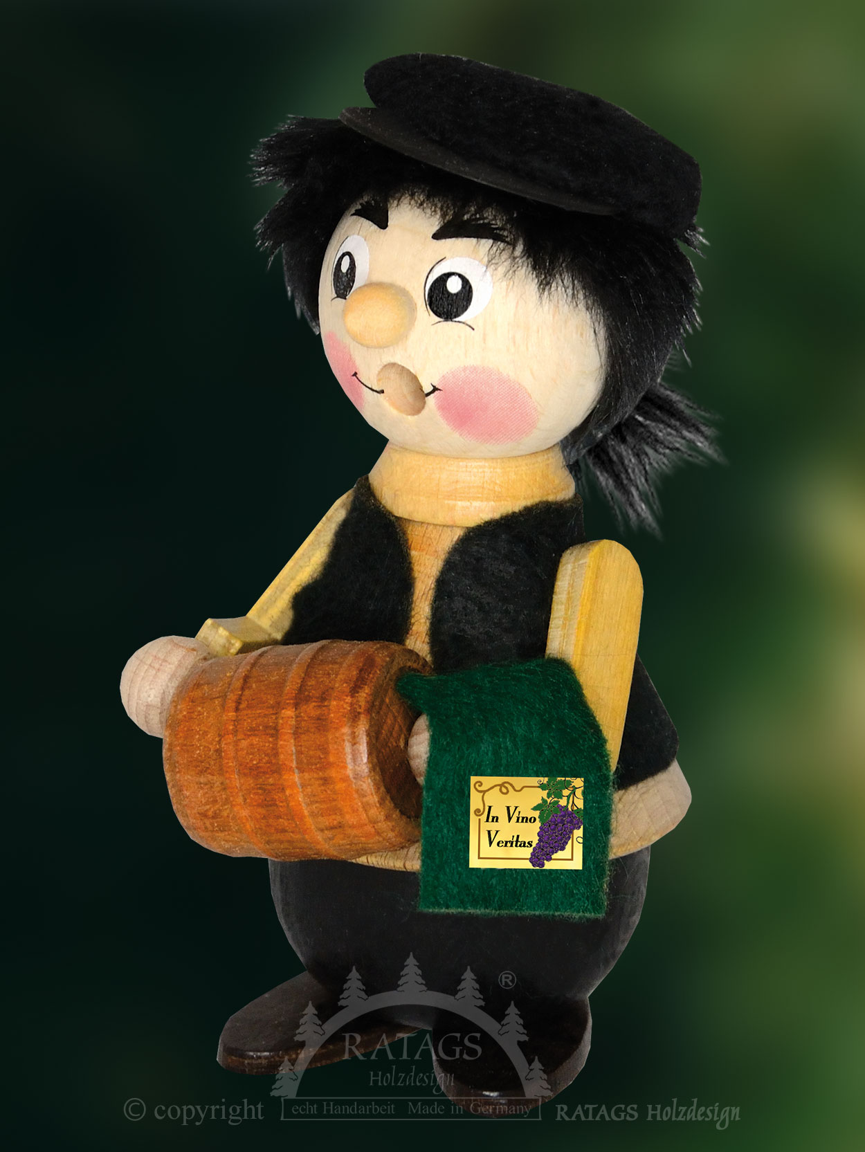 Kurzlatscher, Winzer mit Fass