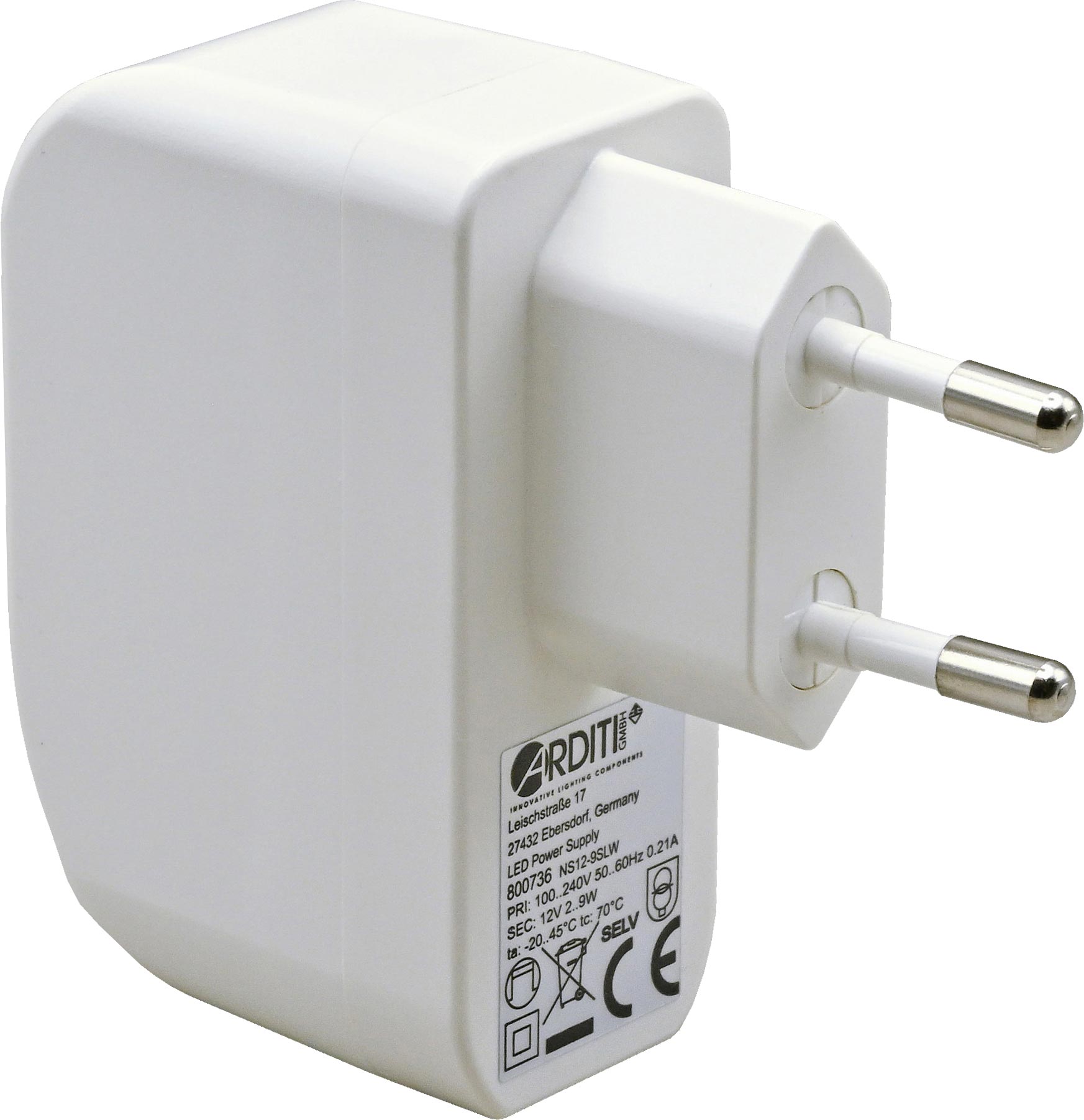 LED-Steckernetzgerät 12V/2 ... 9 W weiß NS 12-9SLW LED-Steckernetzgerät 12V/2 ... 9 W weiß NS 12-9SLW