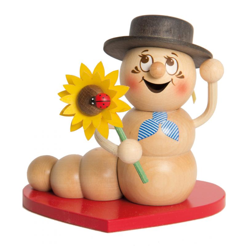 Rauchwurm Rudi/Rosi, Herz-Rudi ca. 14 cm Rauchwurm Rudi/Rosi, Herz-Rudi ca. 14 cm