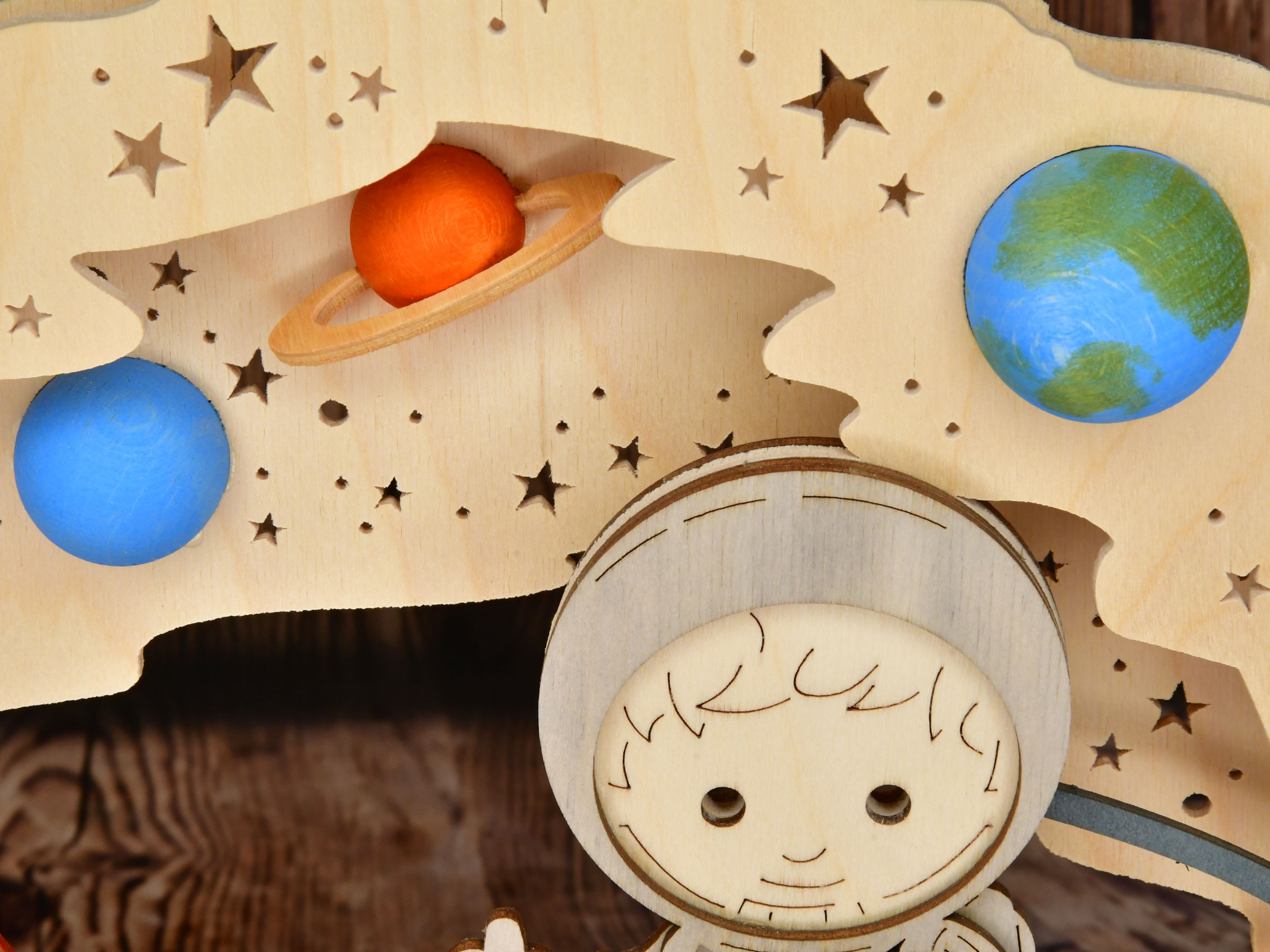 Lampe romantique Sandmännchen dans l'espace, entièrement USB