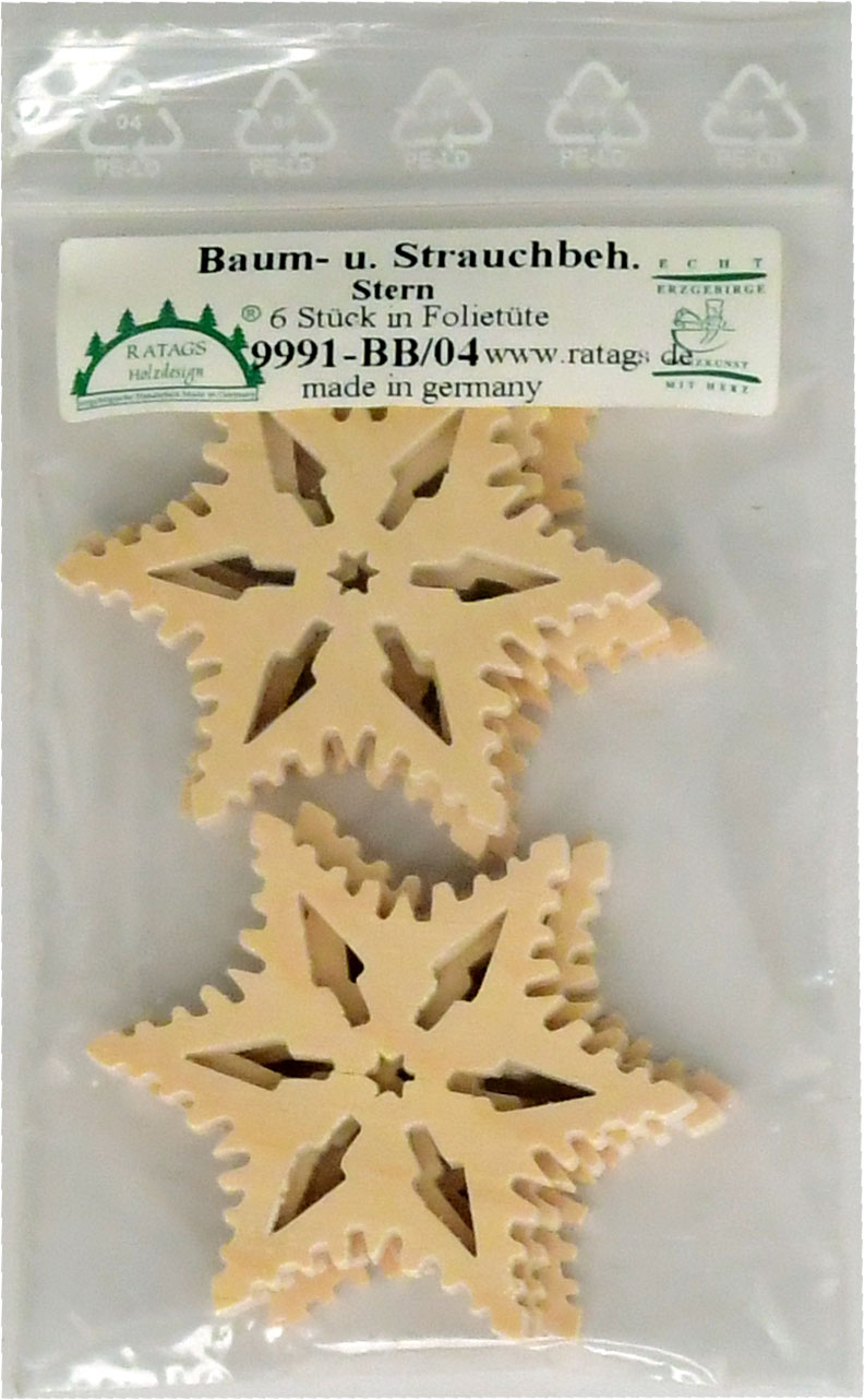 Mini picture star, 6 pcs. Foil bag