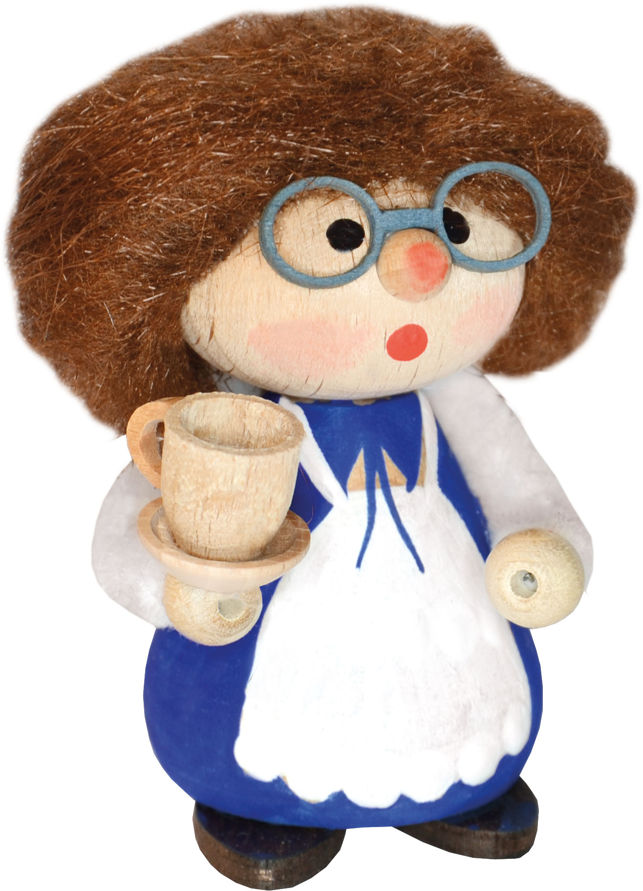 Figur zum Basteln Die Witzigen, Oma mit Brille und Tasse