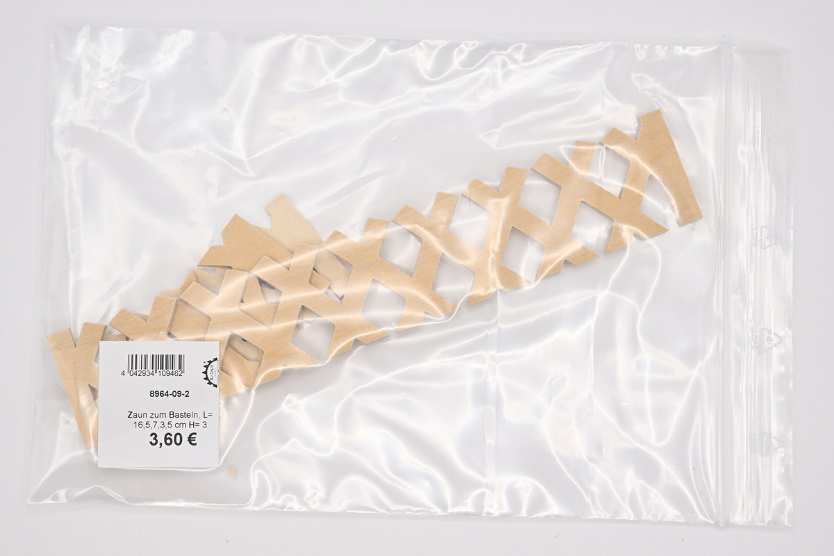 Zaun zum Basteln, L= 16,5,7,3,5 cm H= 3