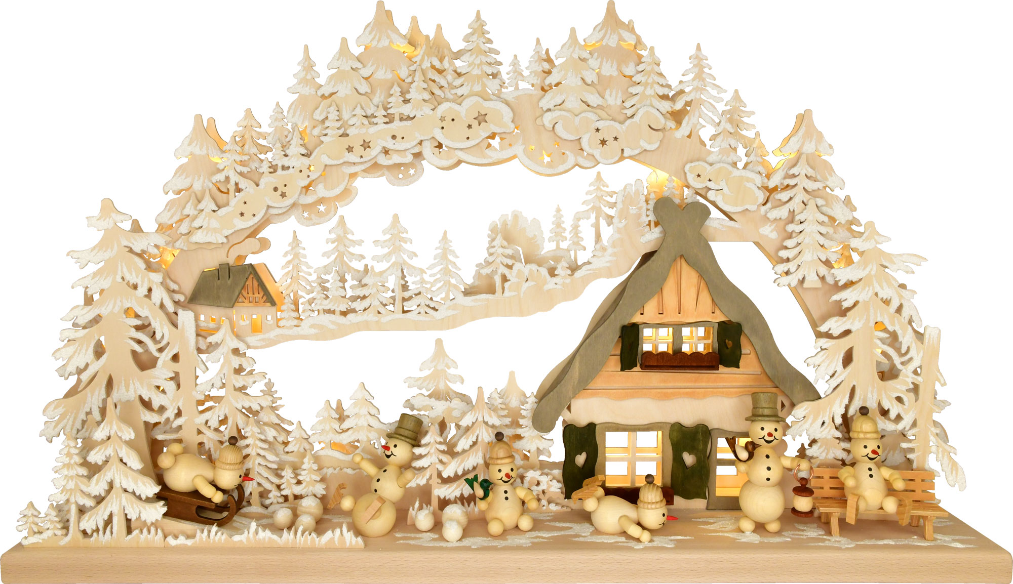 3D-Schwibbogen gr., Schneemannparadies, Raureif