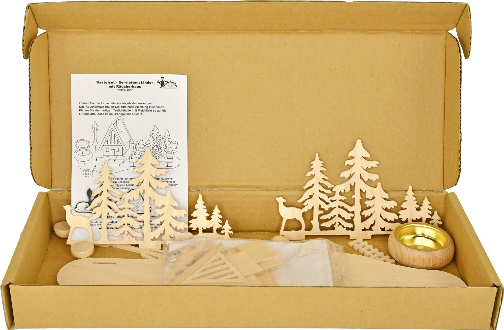 Napkin holder with incense house, for crafting