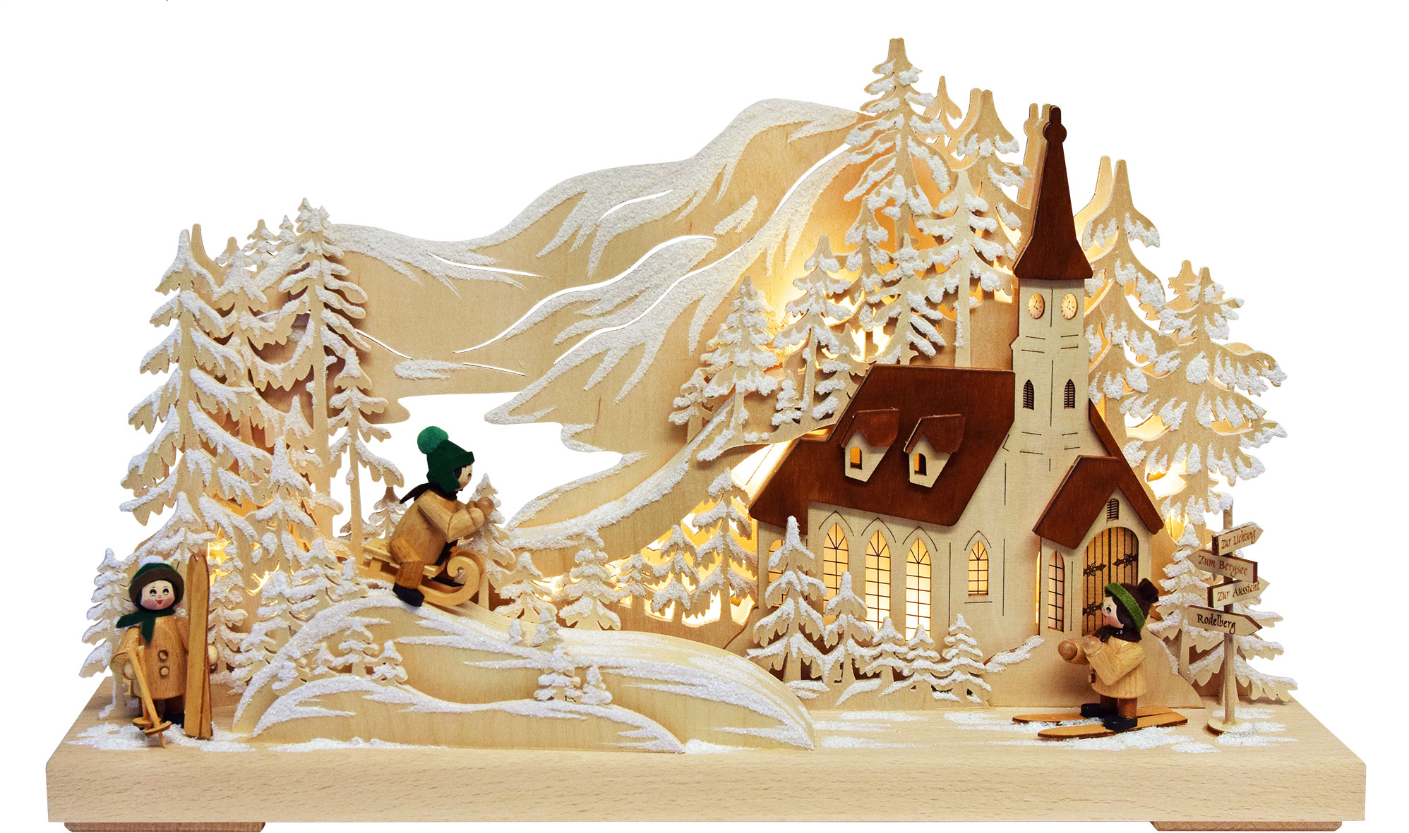 3D candle arch, small, sleigh ride in frosty conditions