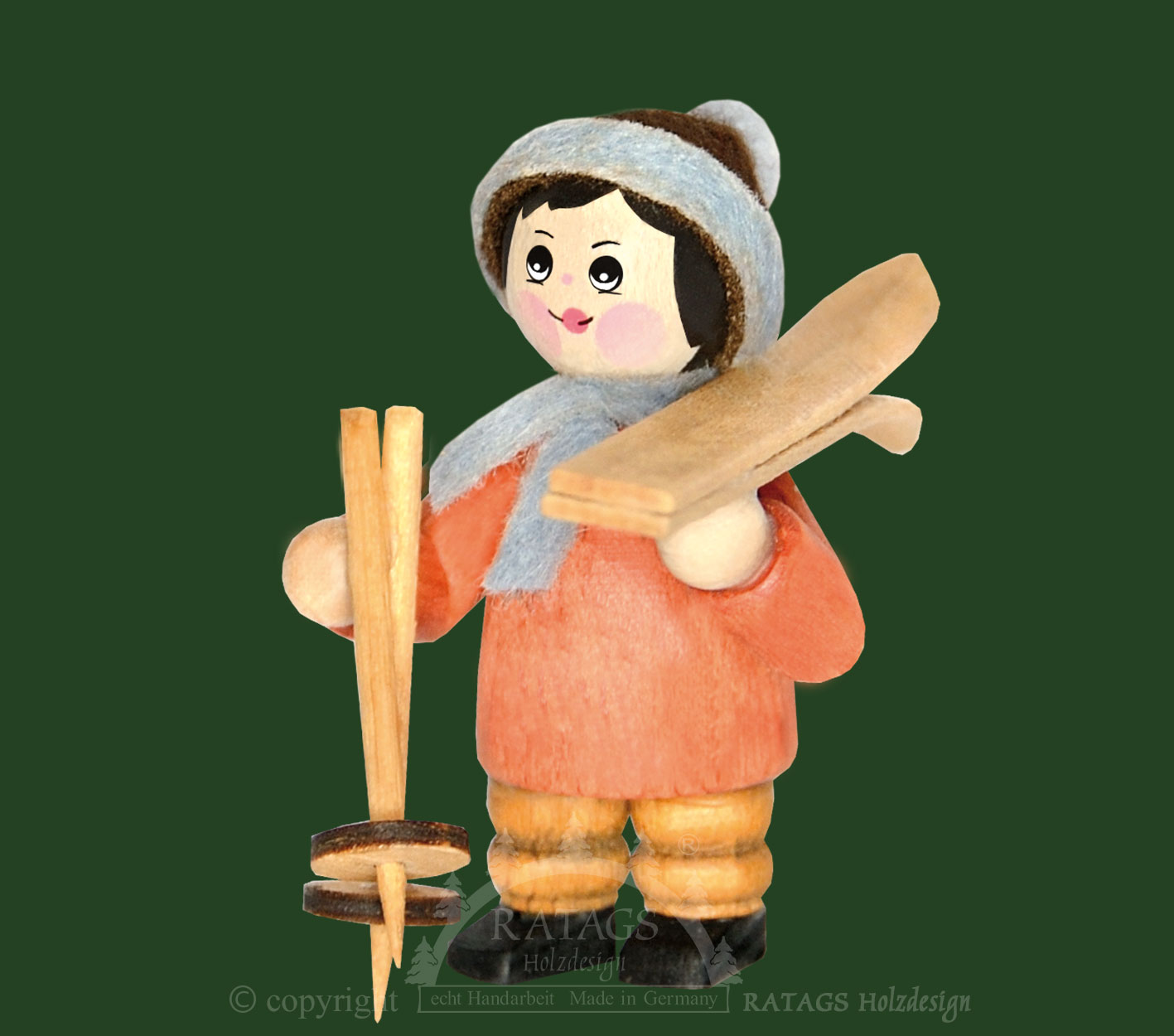 Figur, Skiträger, orange