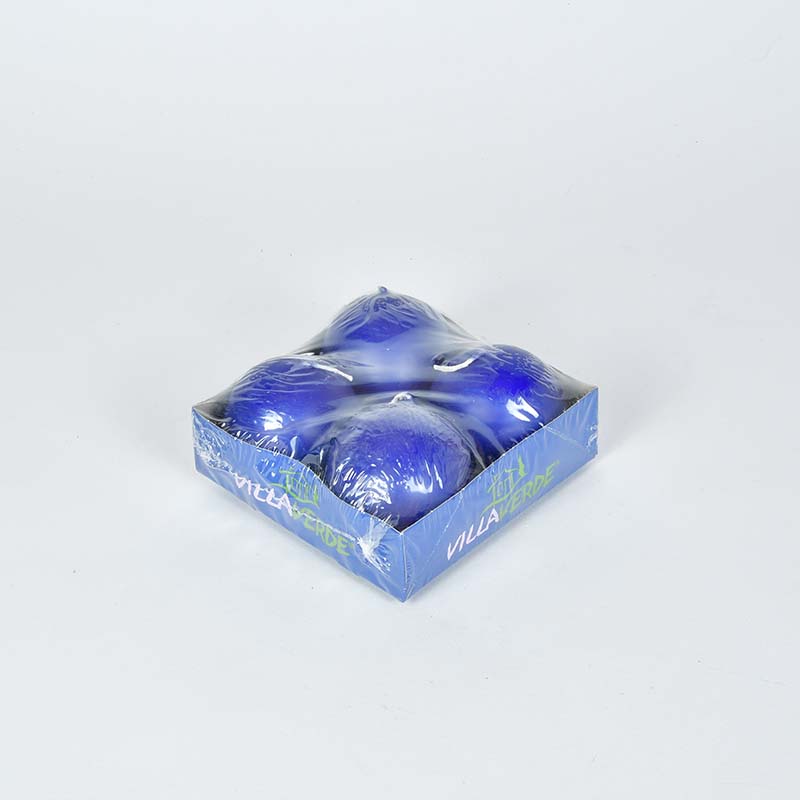 Pack of 4 60 mm ball candles, blue Villa Verde