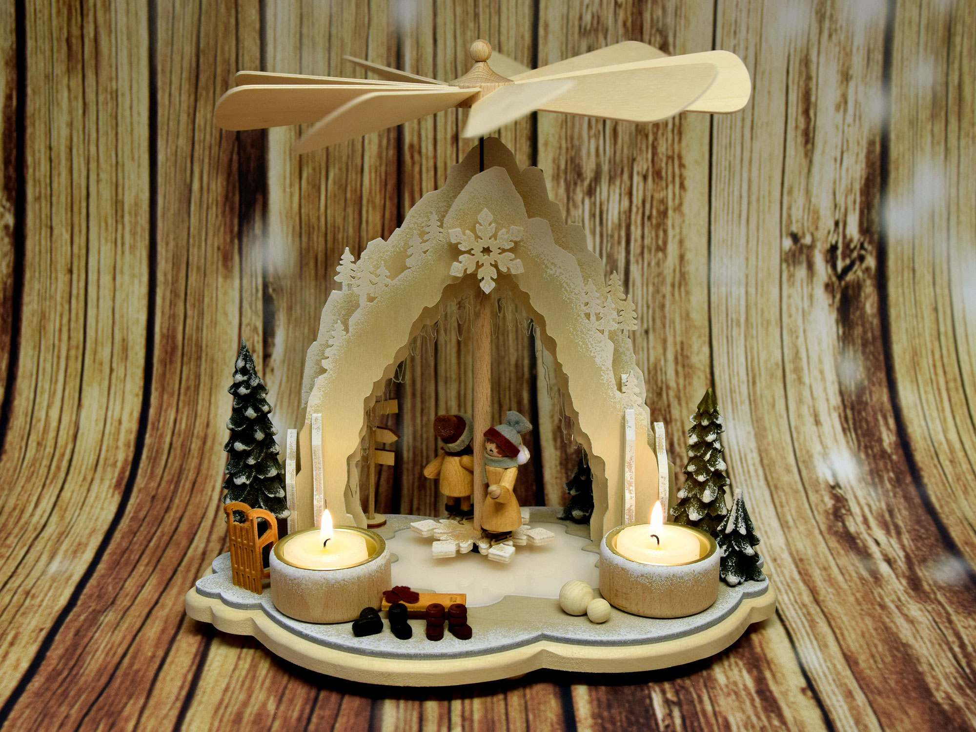 Pyramid, figure skating, for 2 tea lights